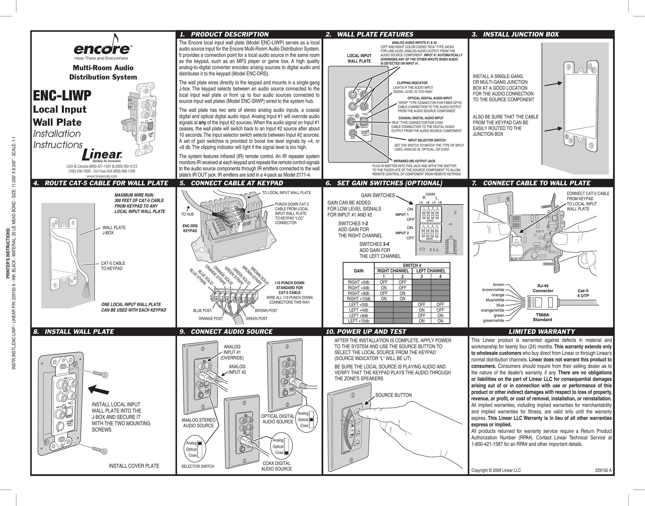 Encore electronic ENC-LIWP Stereo System User Manual