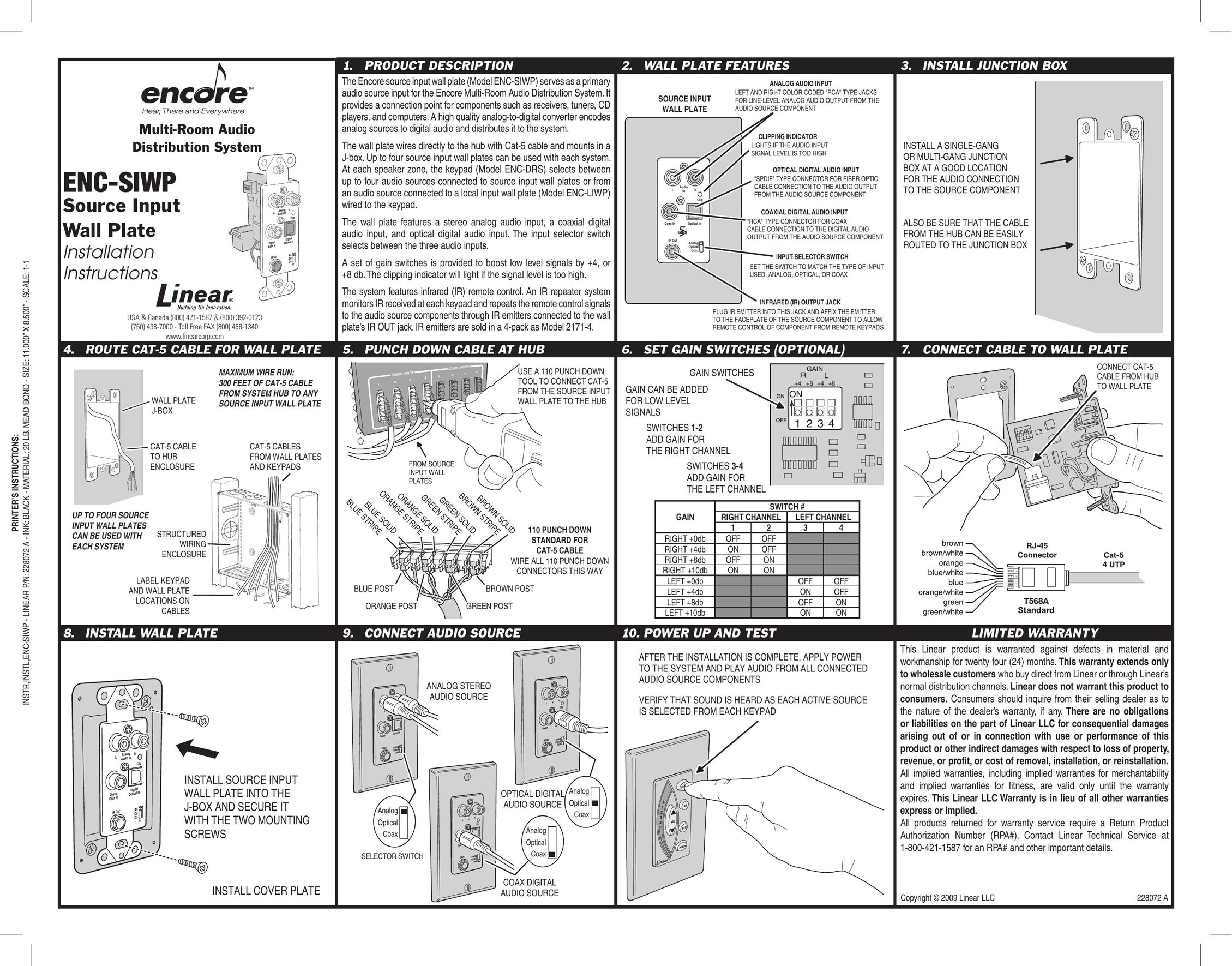 Encore electronic ENC-SIWP Stereo System User Manual