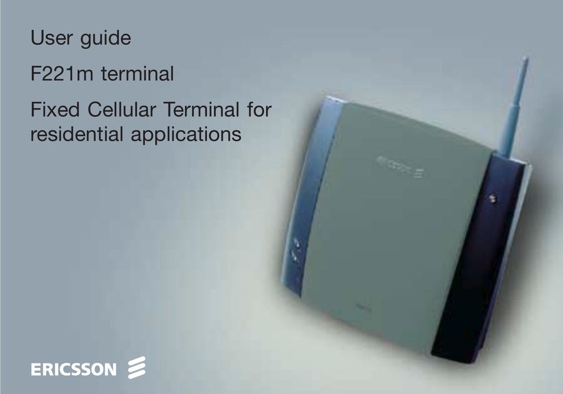 Ericsson F221m Stereo System User Manual