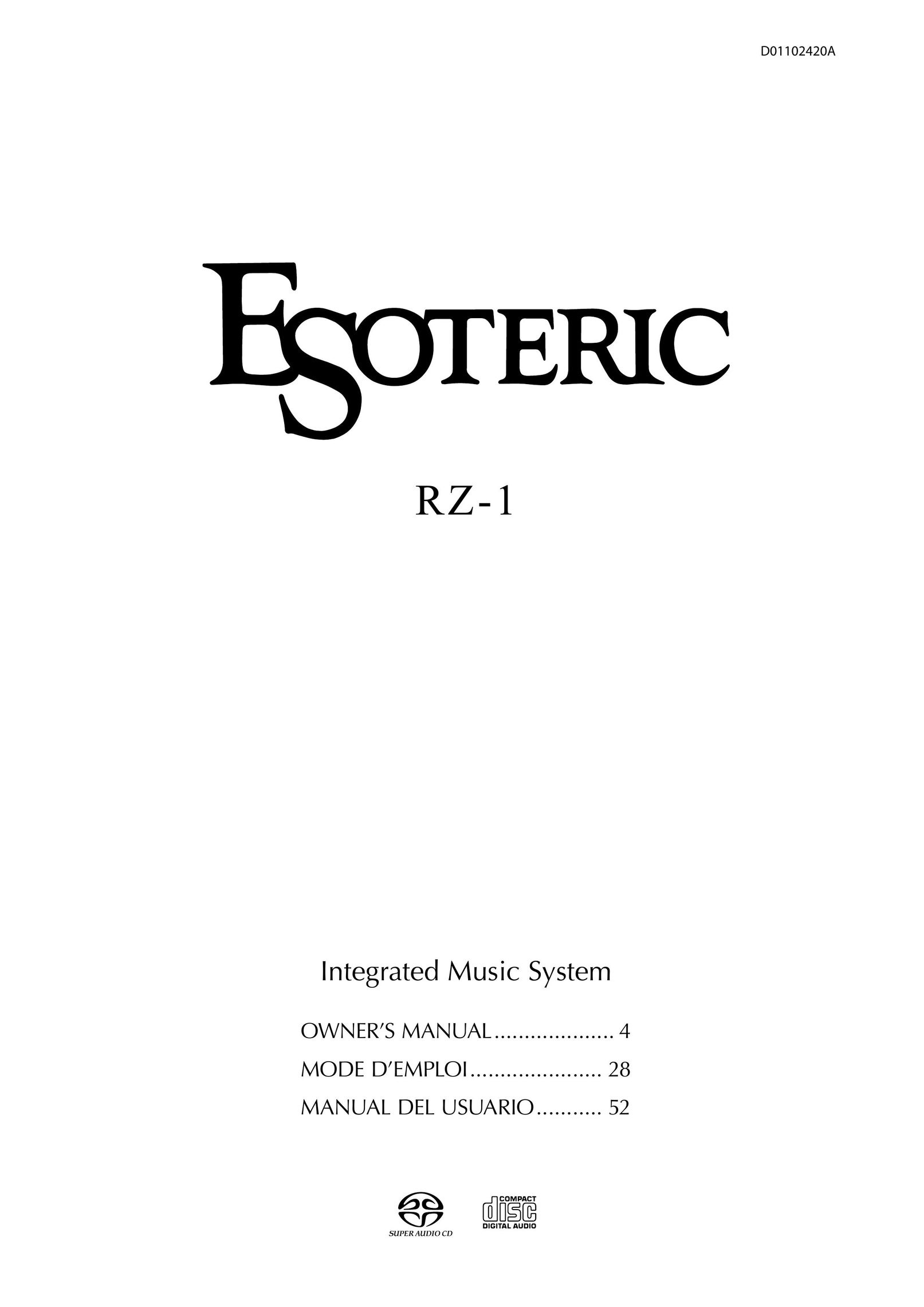 Esoteric RZ-1 Stereo System User Manual