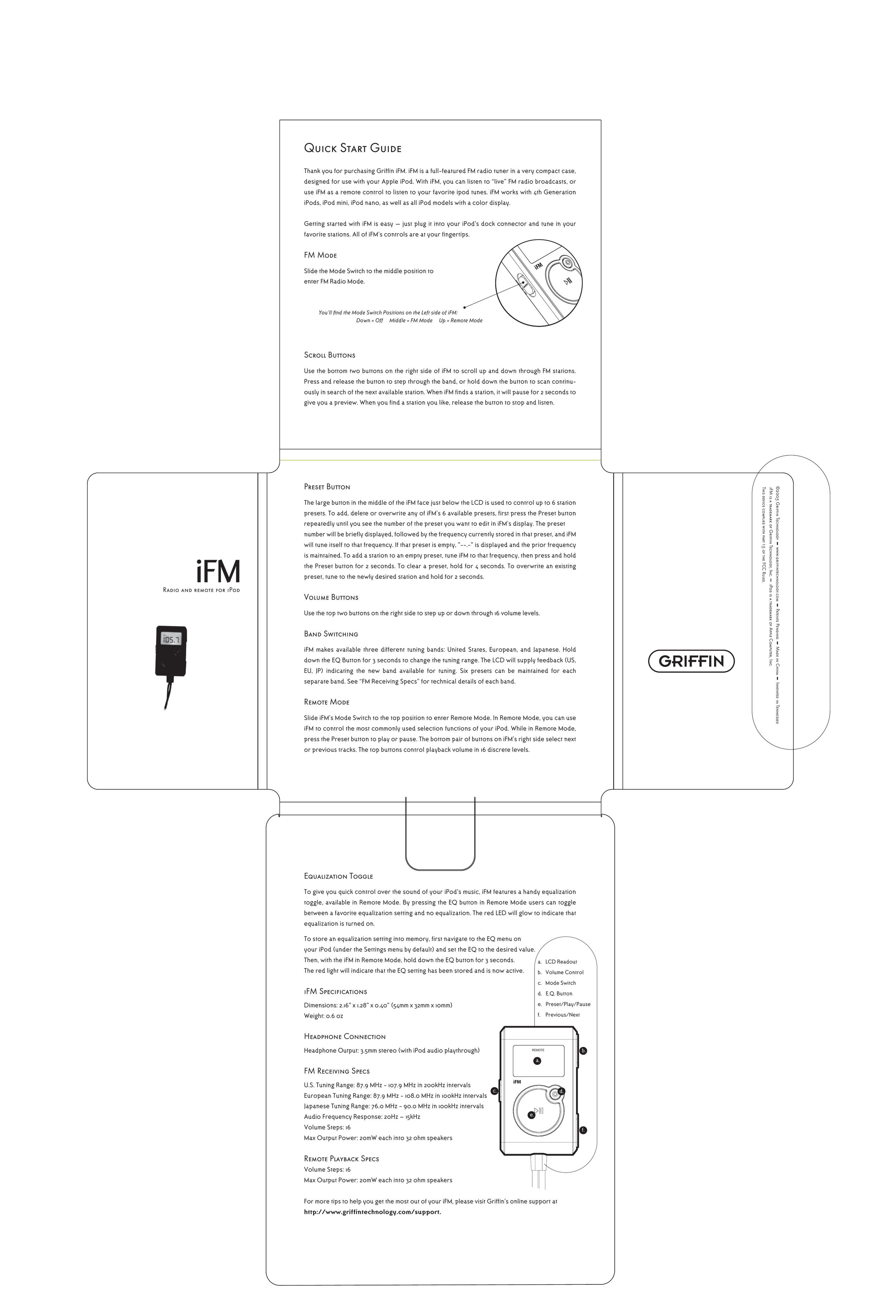 Griffin Technology iFM Stereo System User Manual