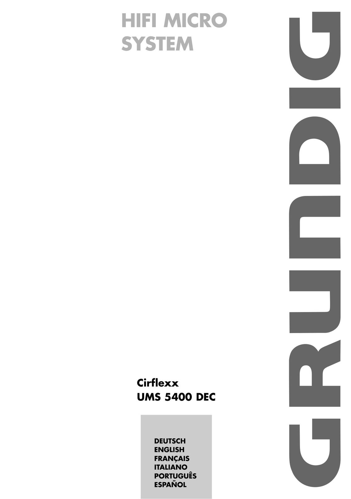 Grundig cirflexx UMS 5400 DEC Stereo System User Manual