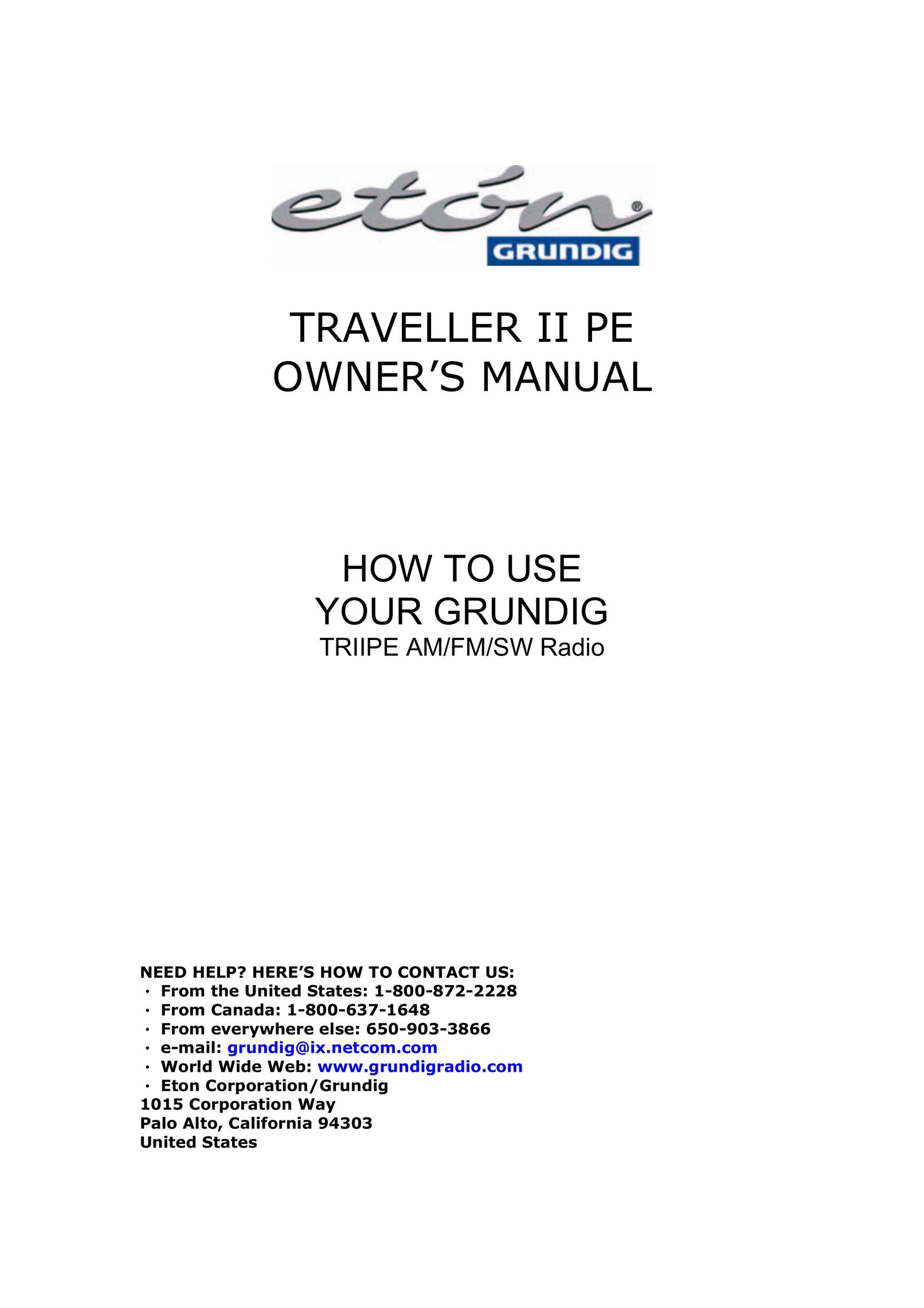 Grundig TRAVELLER II PE Stereo System User Manual