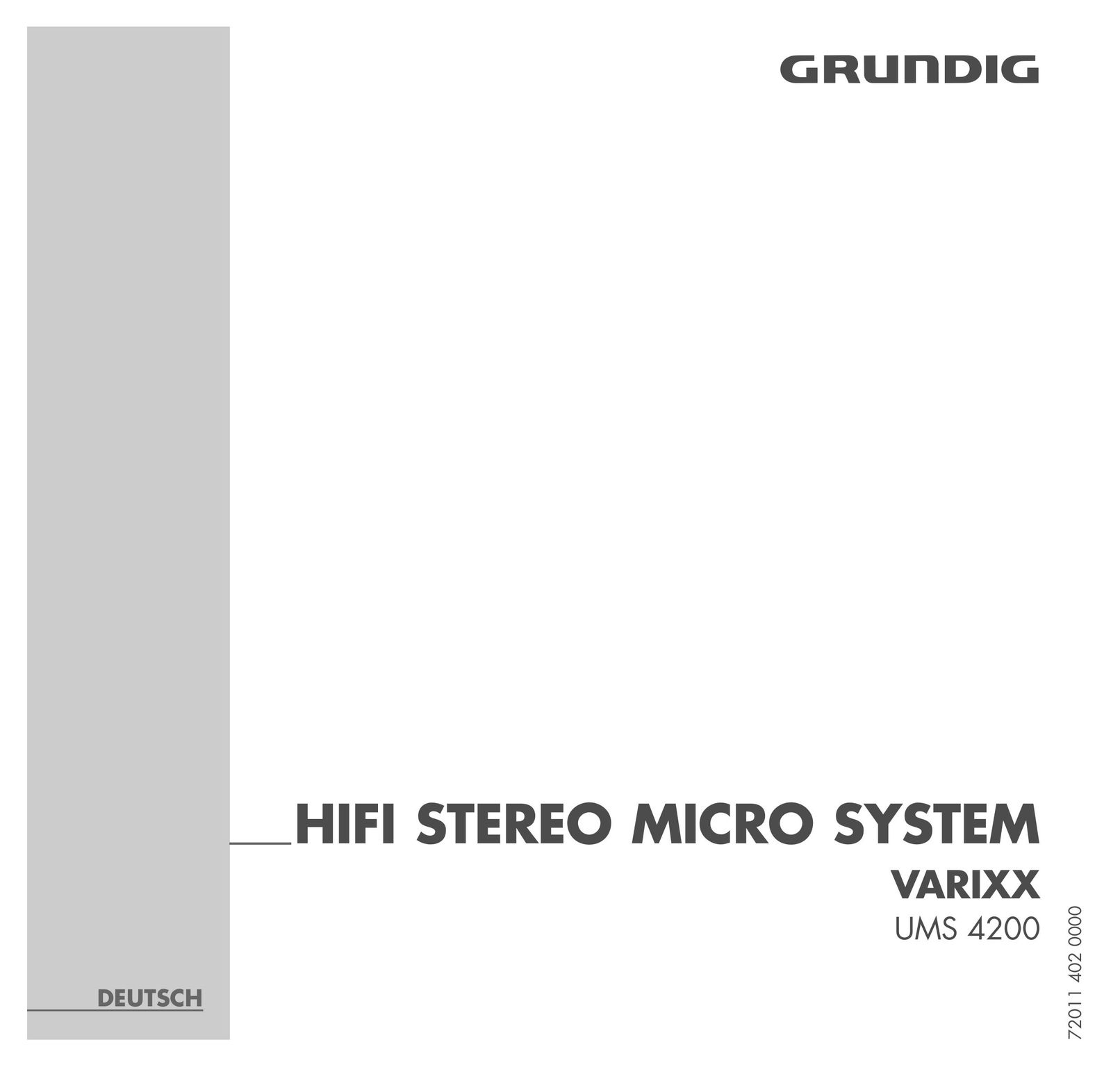 Grundig UMS 4200 Stereo System User Manual