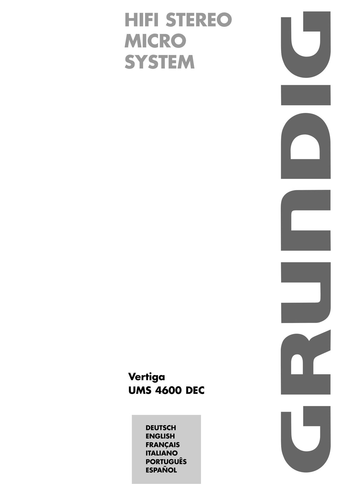 Grundig UMS 4600 DEC Stereo System User Manual