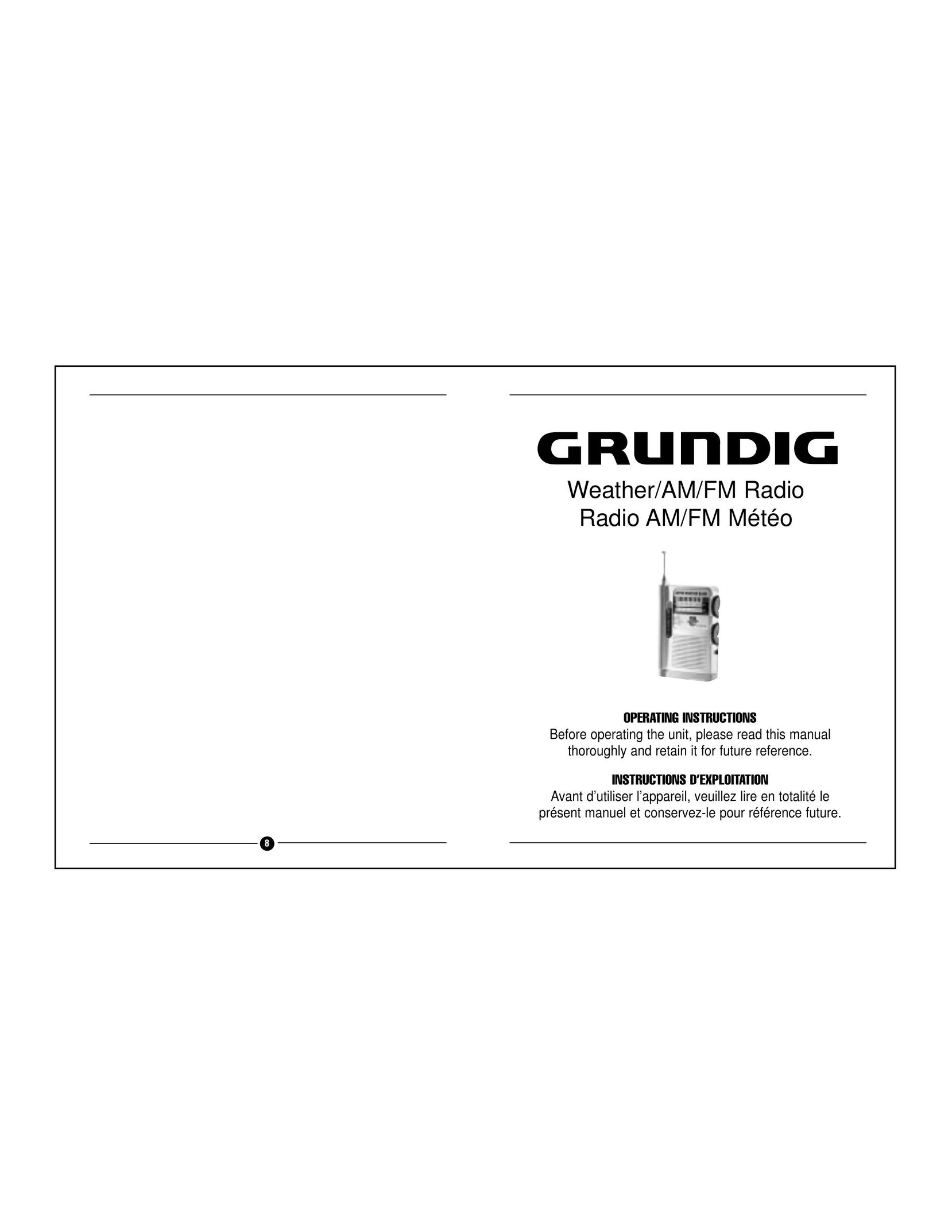 Grundig Weather/AM/FM Radio Stereo System User Manual