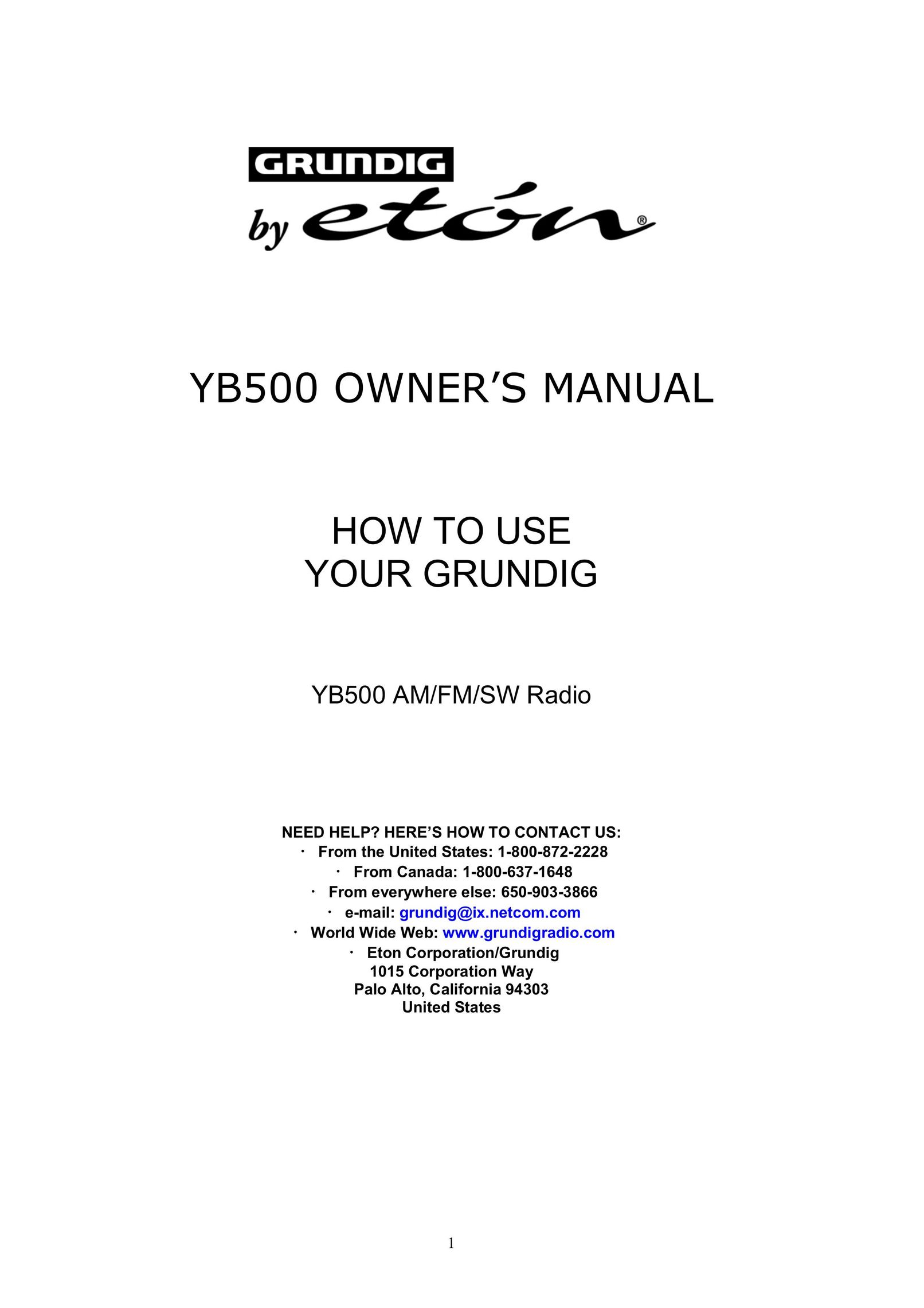 Grundig YB500 Stereo System User Manual