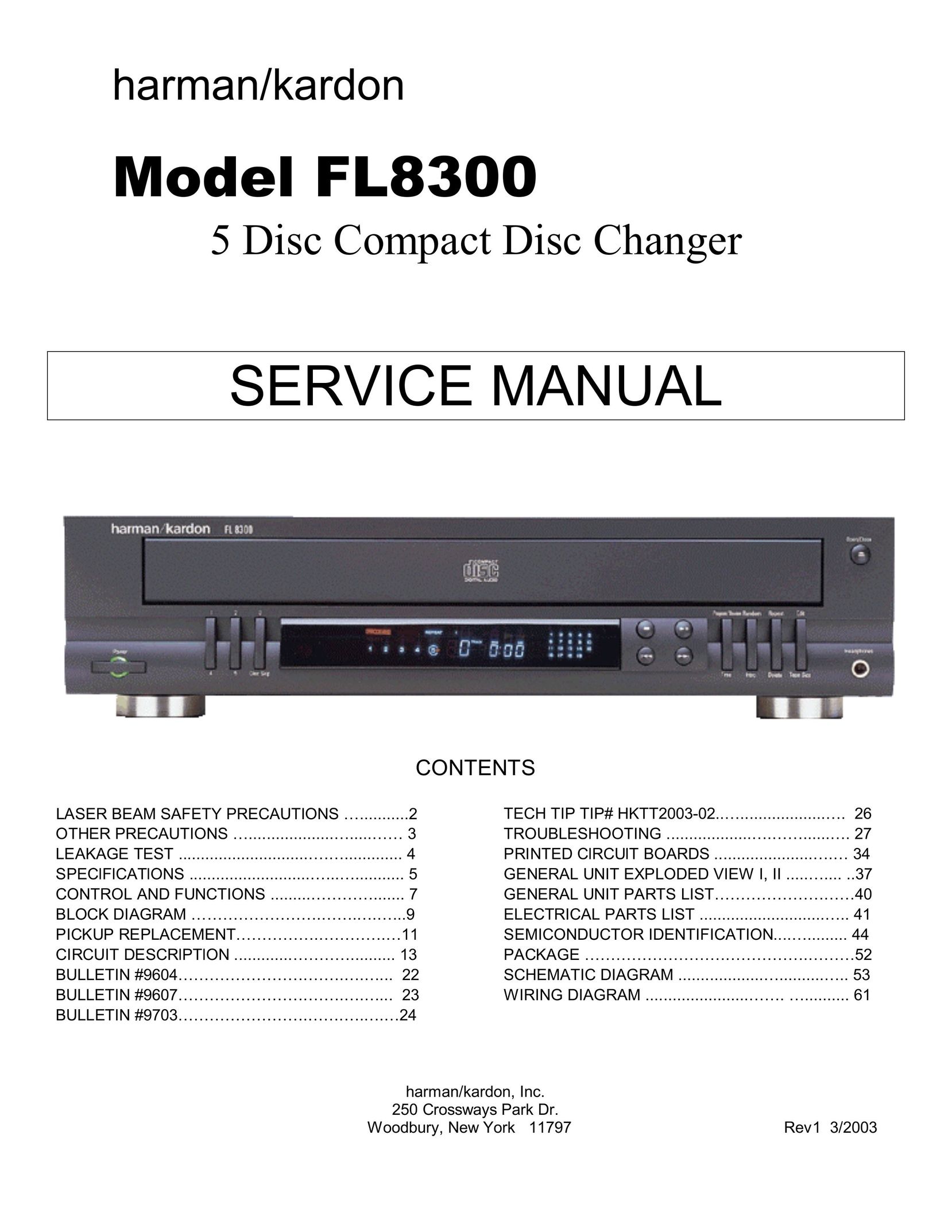 Harman-Kardon FL8300 Stereo System User Manual
