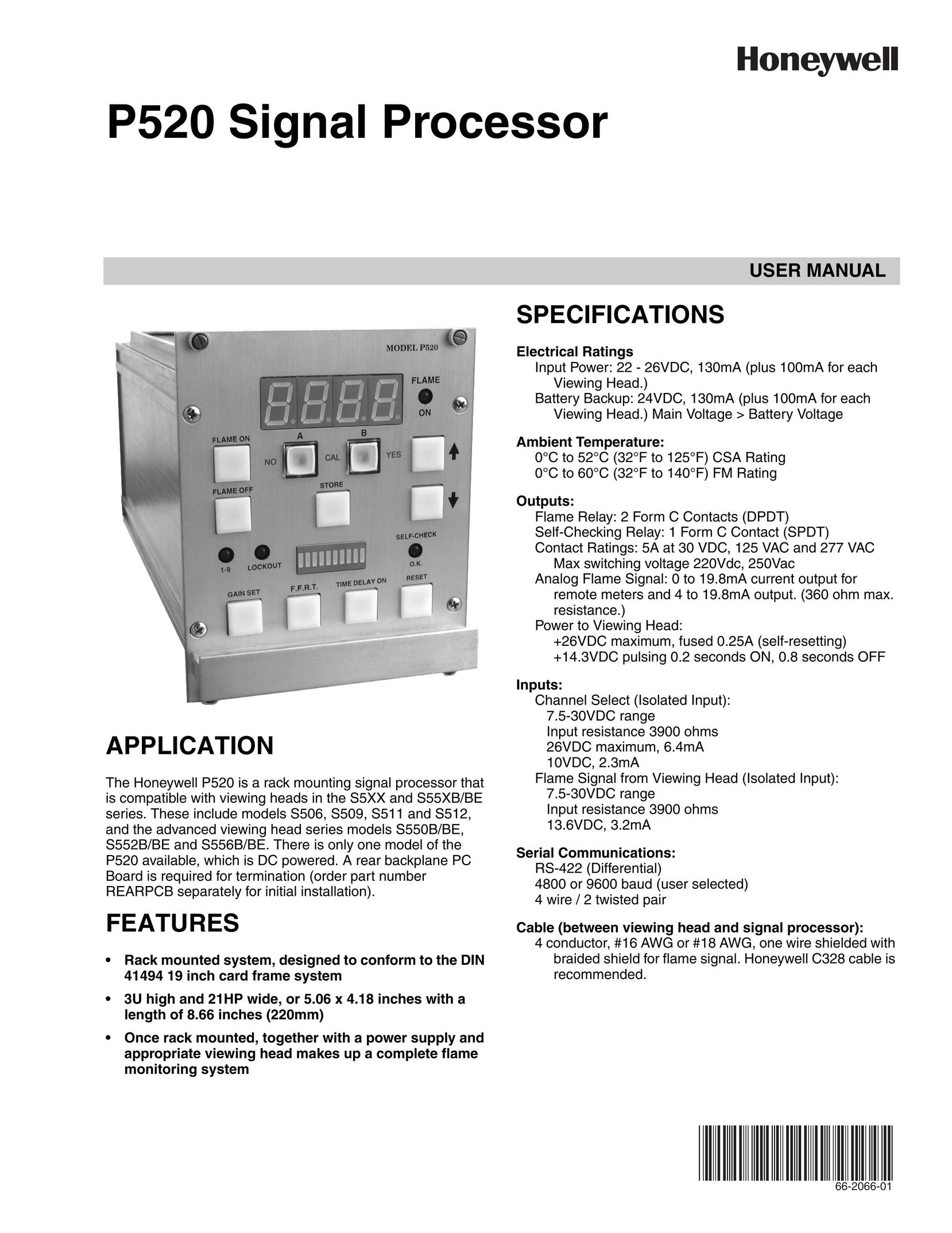 Honeywell P520 Stereo System User Manual