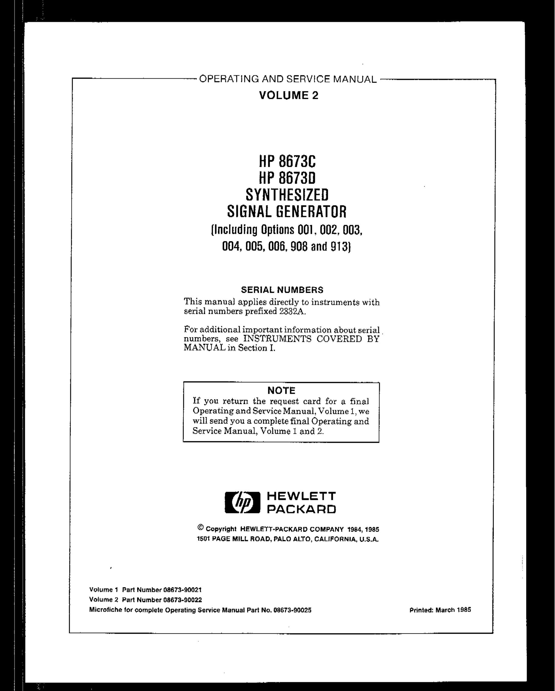 HP (Hewlett-Packard) 8673 Stereo System User Manual