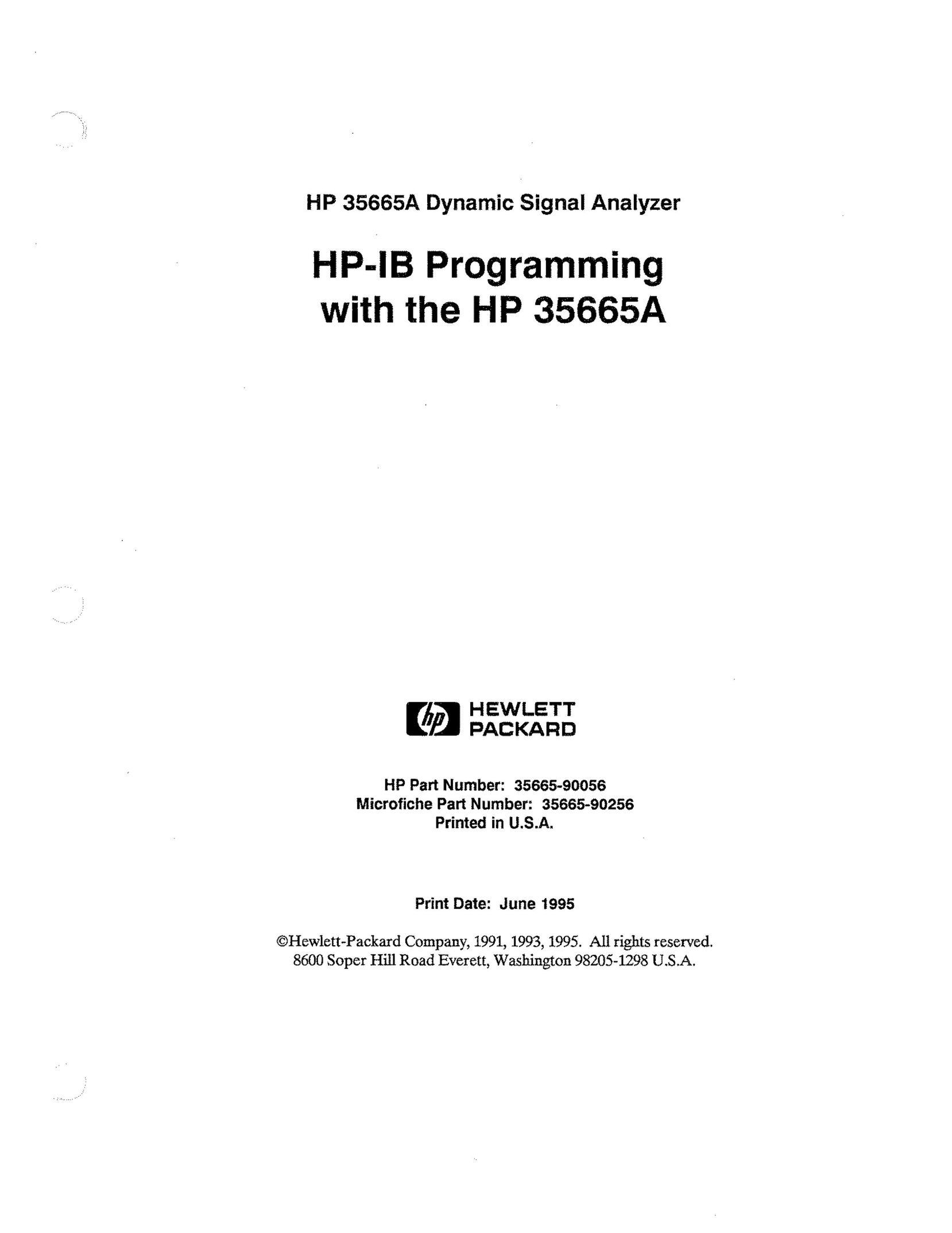 HP (Hewlett-Packard) HP 35665A Stereo System User Manual