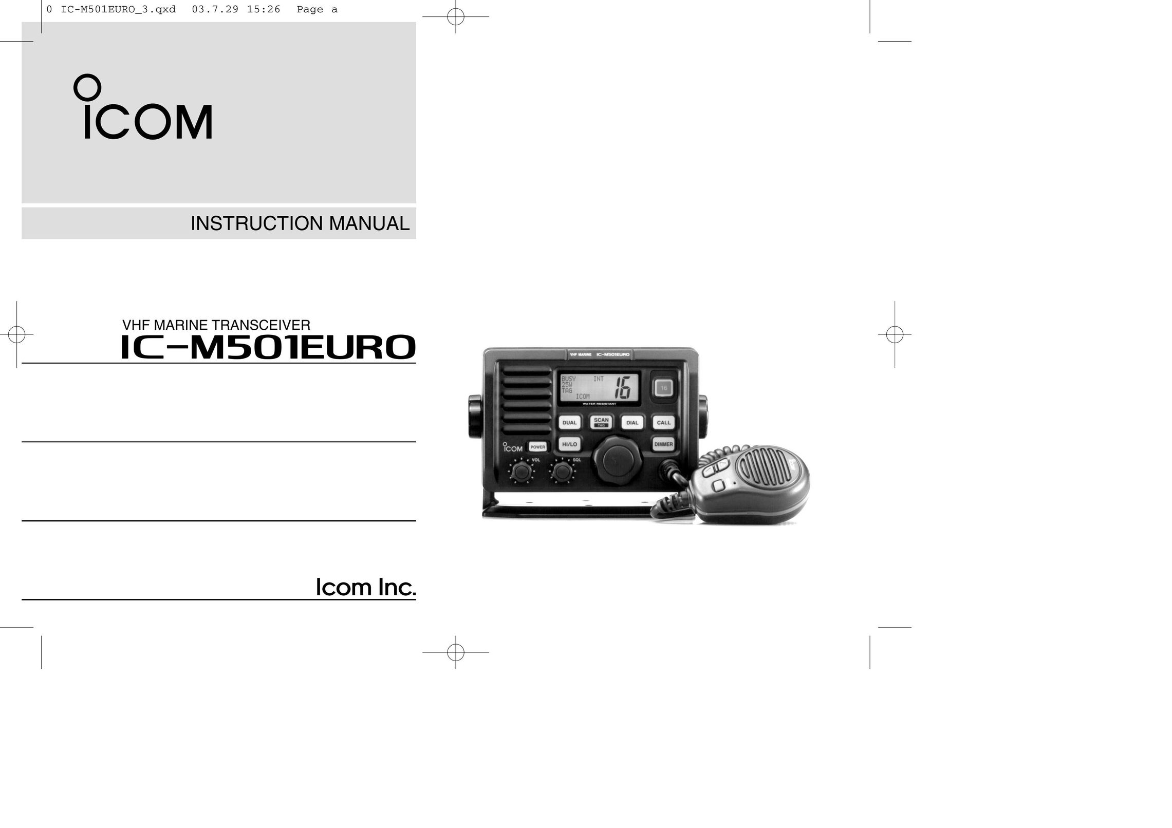 Icom IC-M501EURO Stereo System User Manual