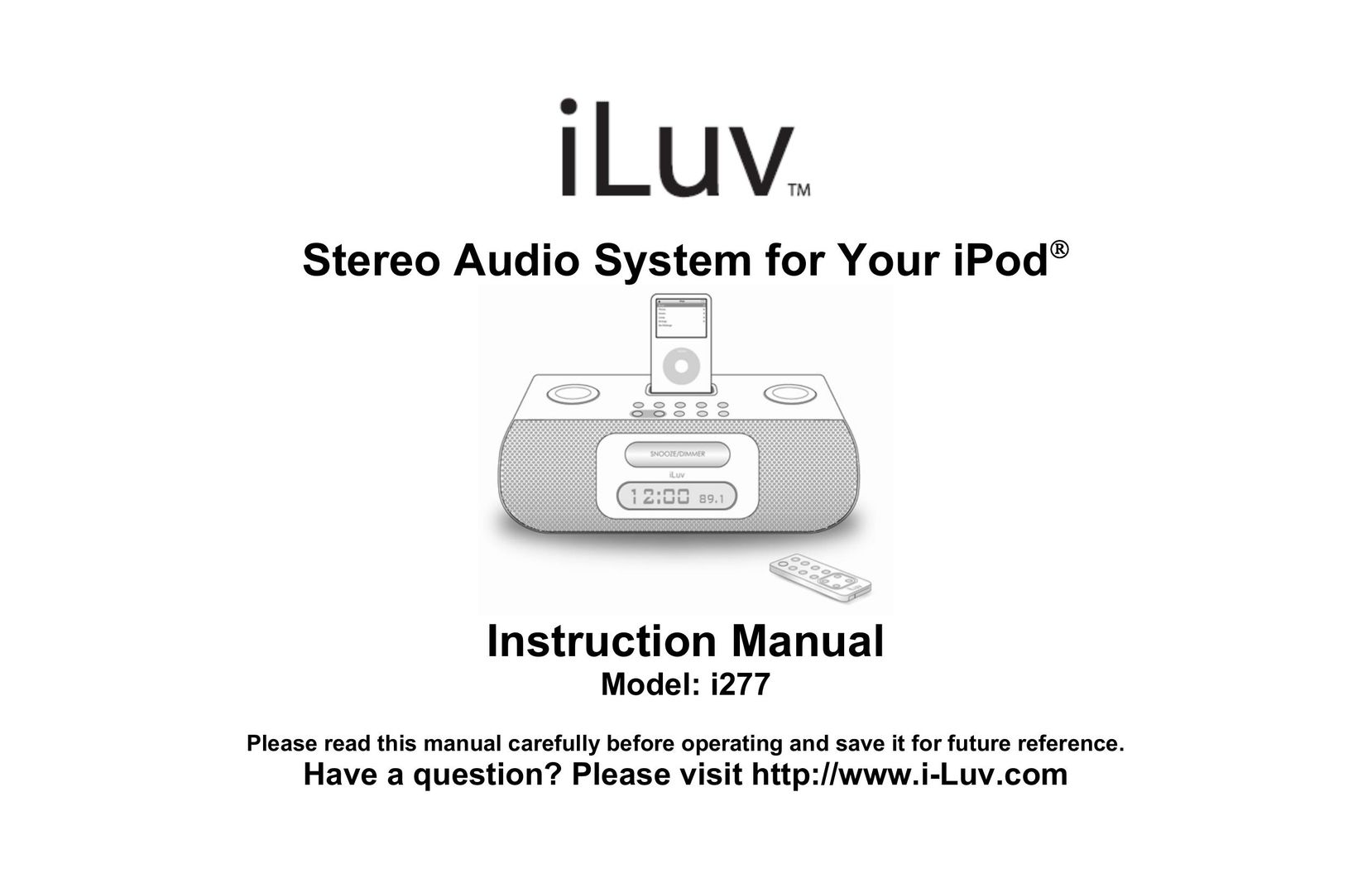 Iluv i277 Stereo System User Manual