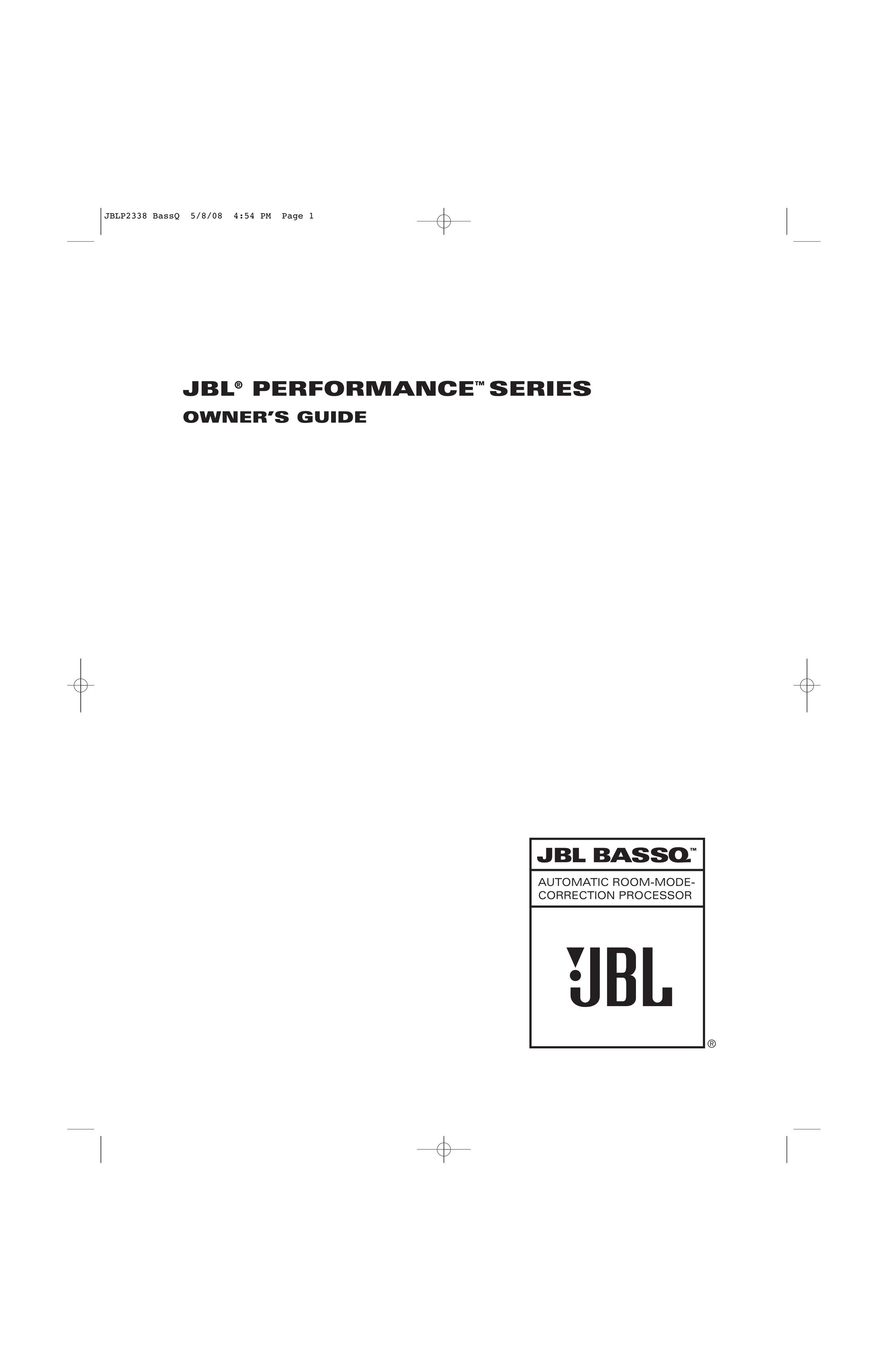 JBL Professional BASSQ Stereo System User Manual