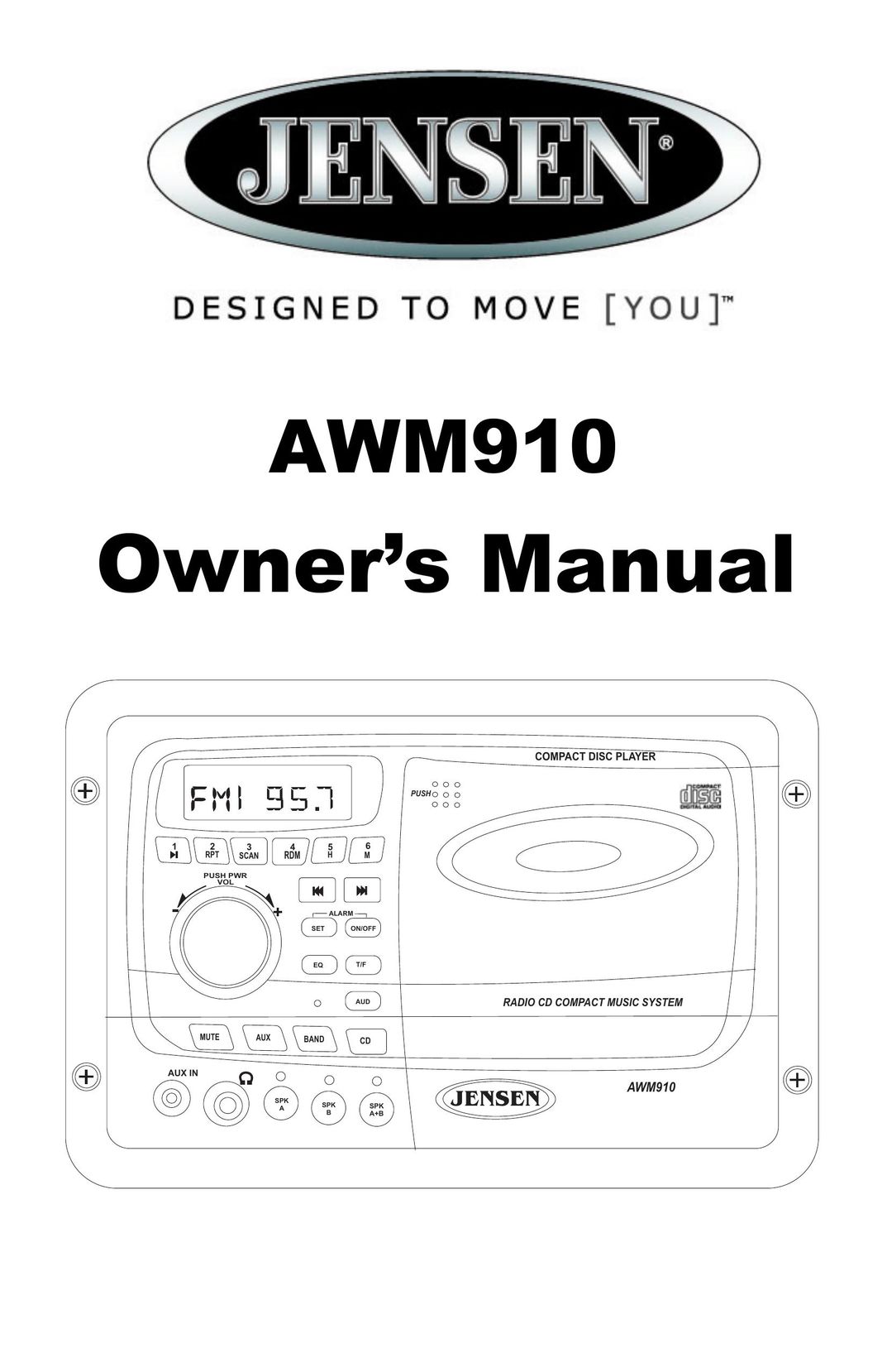 Jensen AWM910 Stereo System User Manual