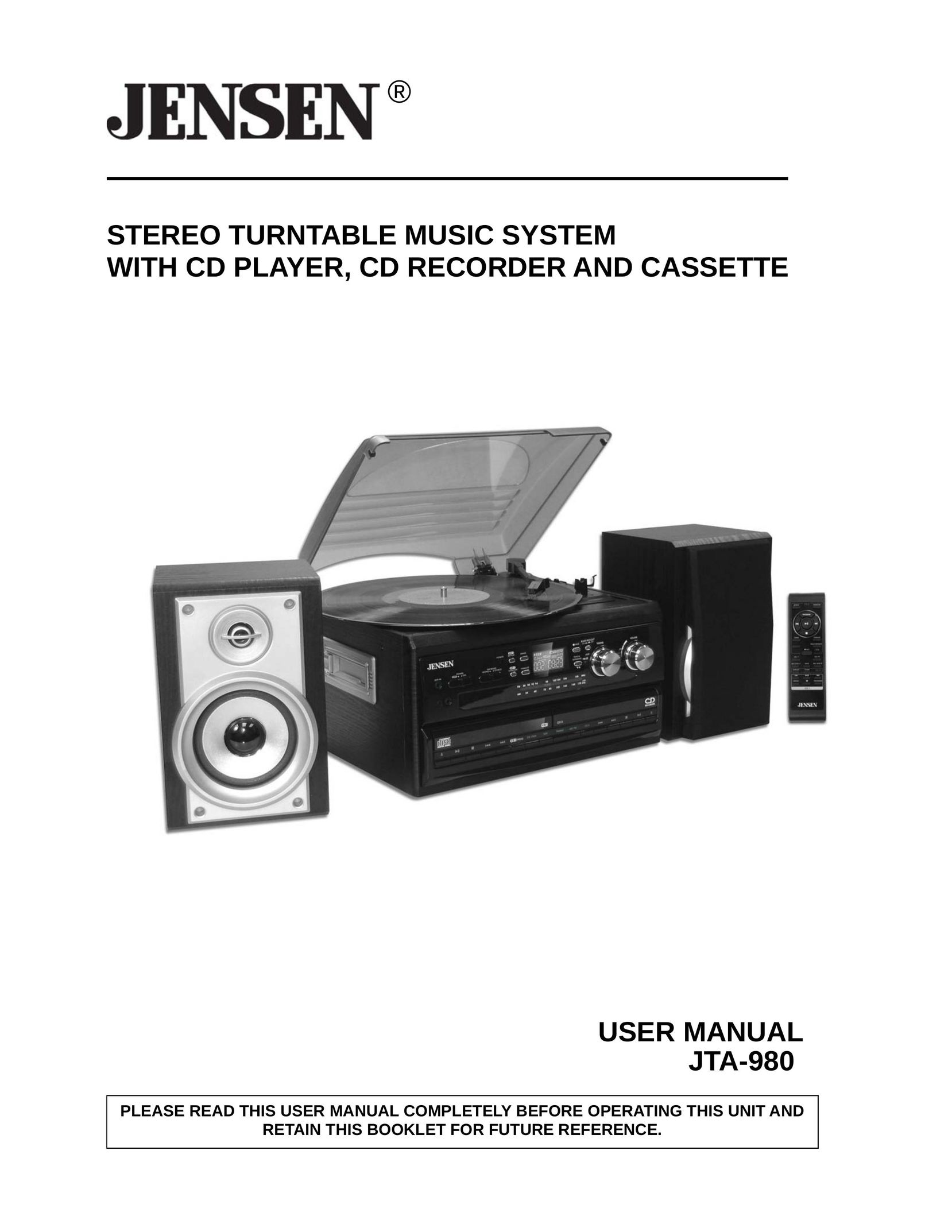 Jensen JTA-980 Stereo System User Manual
