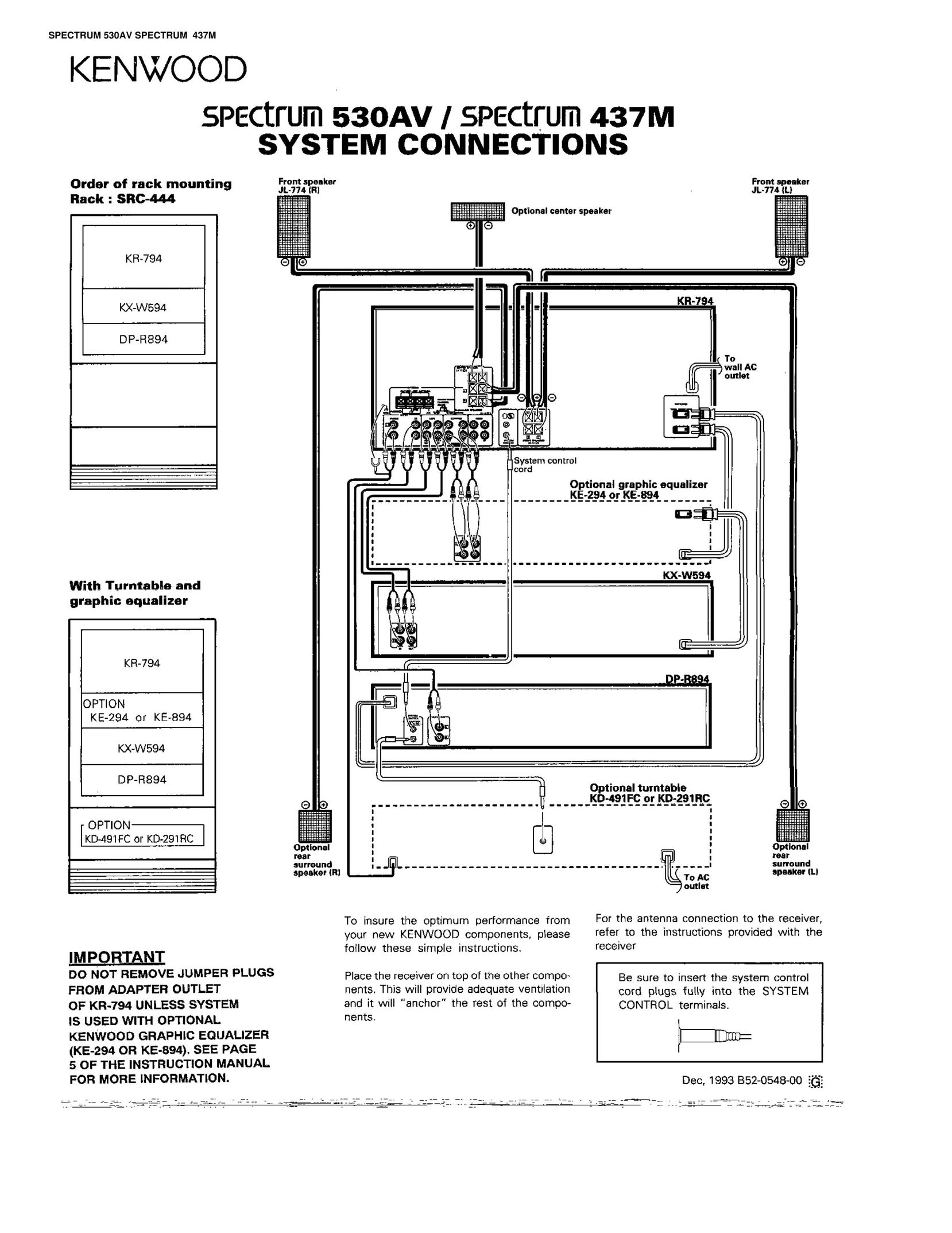 Kenwood 530AV Stereo System User Manual