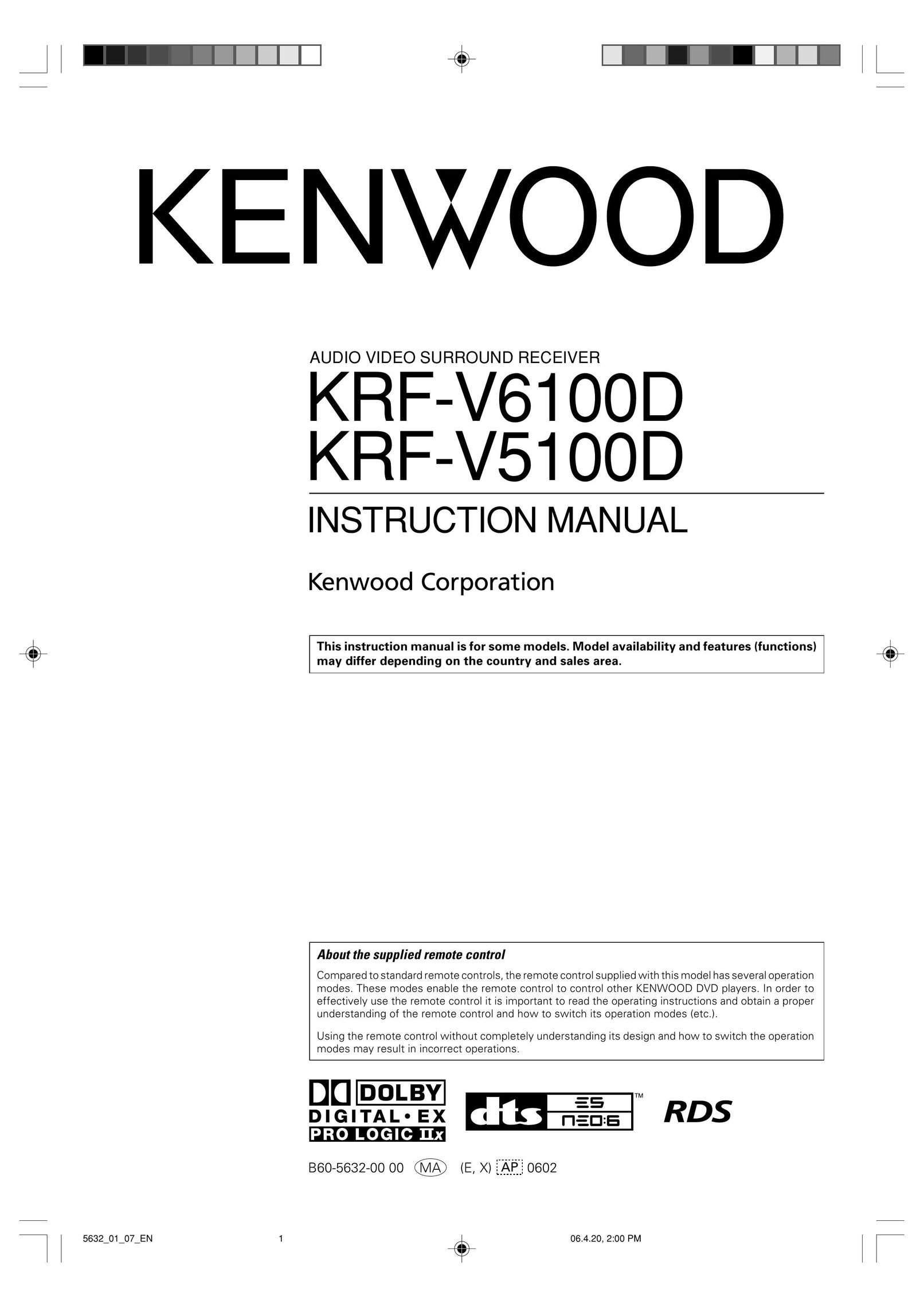 Kenwood B60-5632-00 00 MA (E, X) AP 0602 Stereo System User Manual