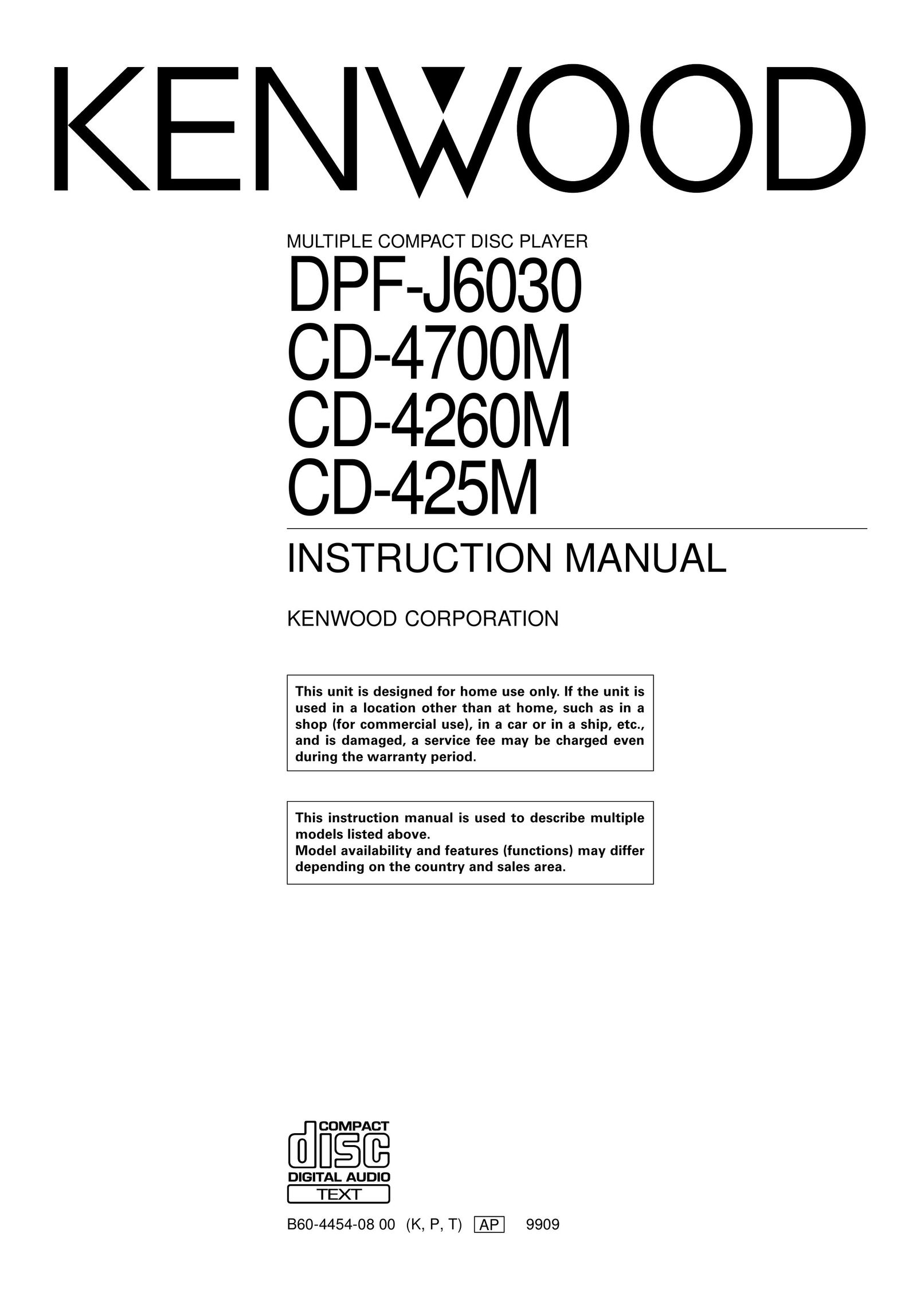Kenwood CD-425M Stereo System User Manual