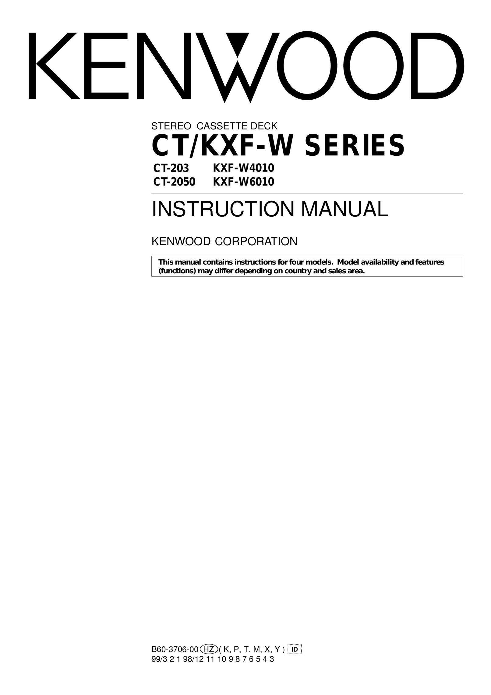 Kenwood CT-203 Stereo System User Manual