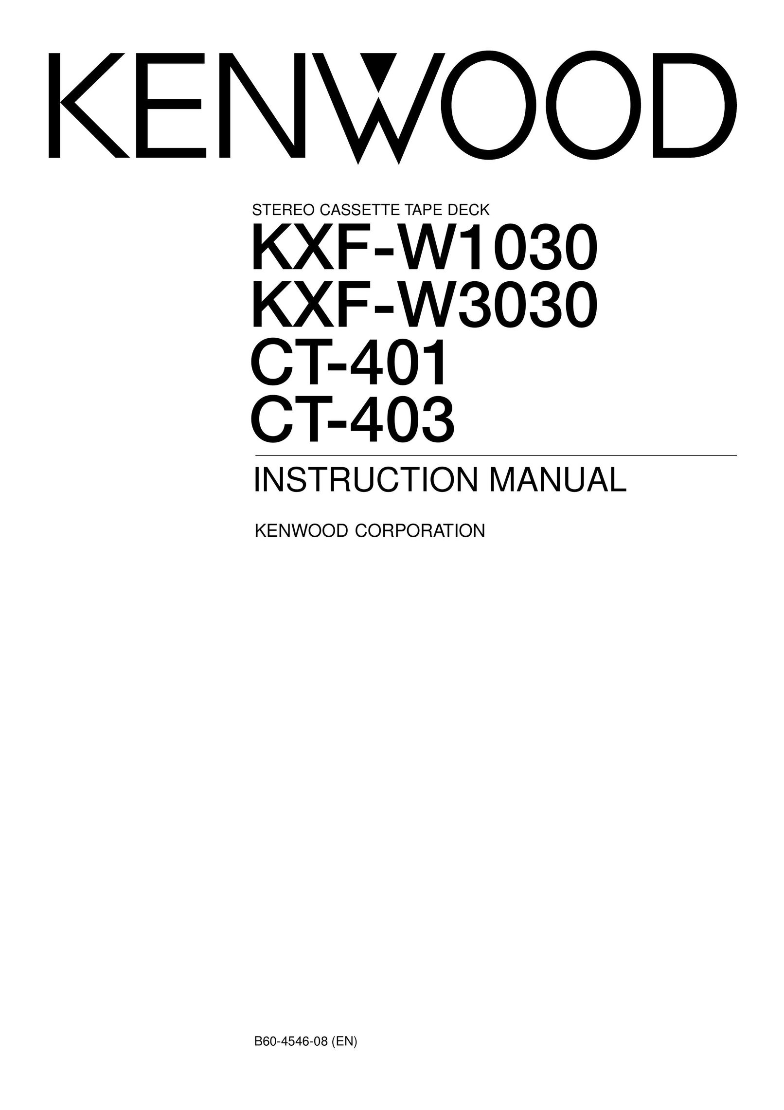 Kenwood CT-401 Stereo System User Manual