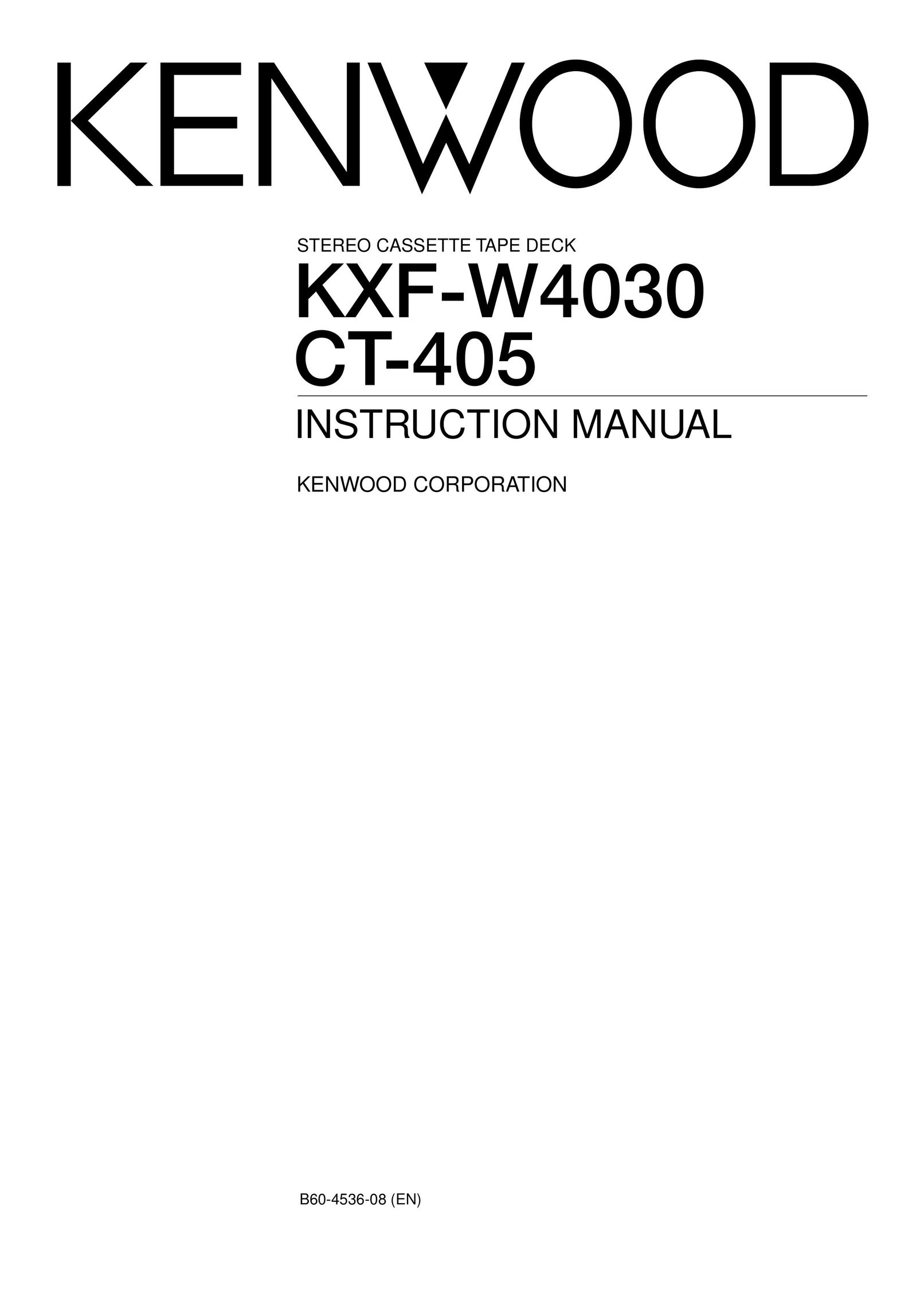 Kenwood CT-405 Stereo System User Manual