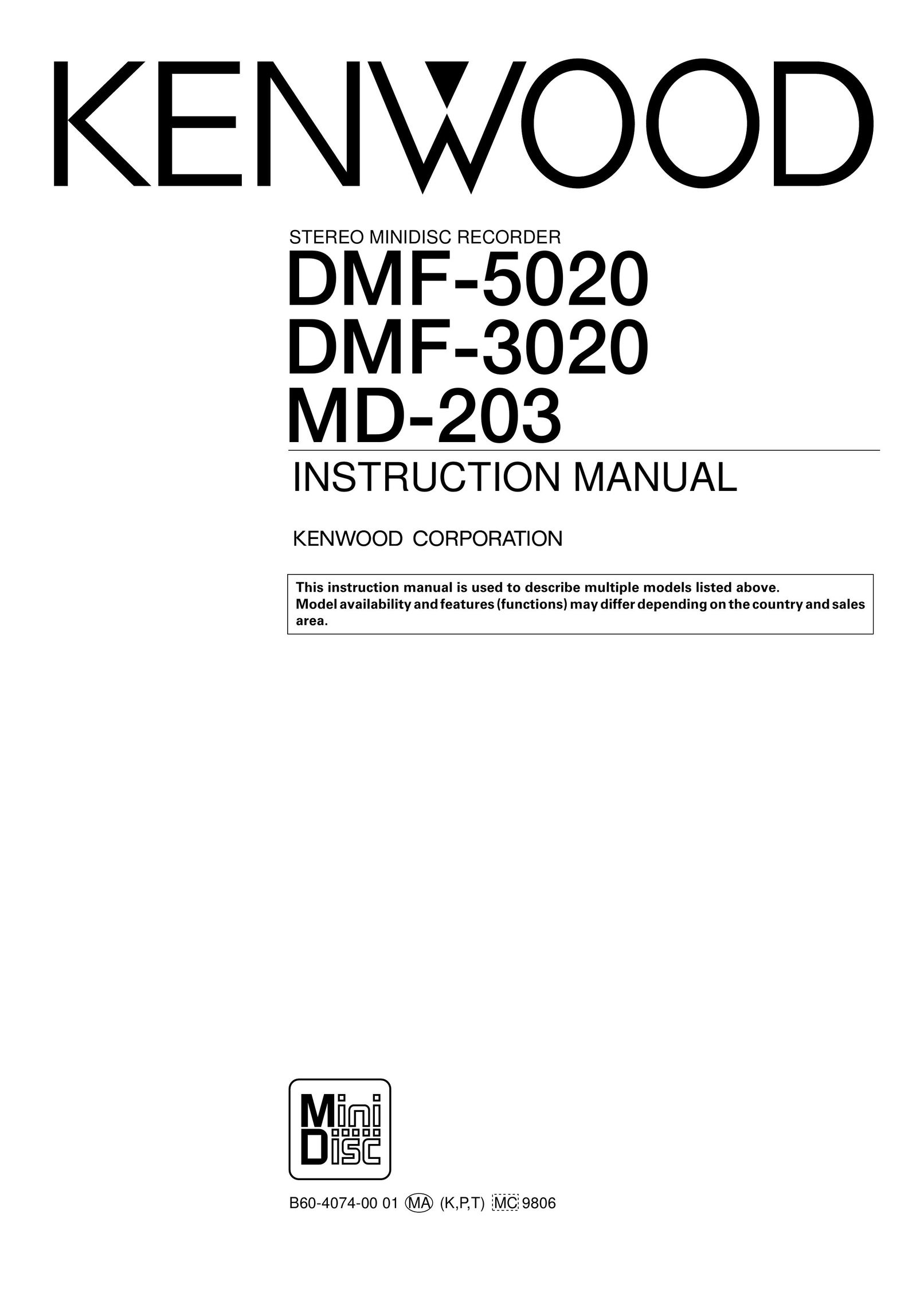 Kenwood DMF-3020 Stereo System User Manual