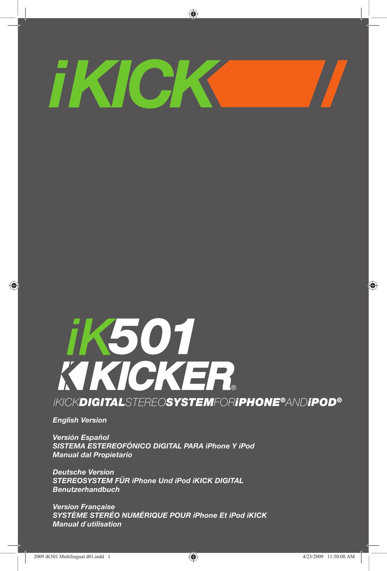 Kicker iK501 Stereo System User Manual