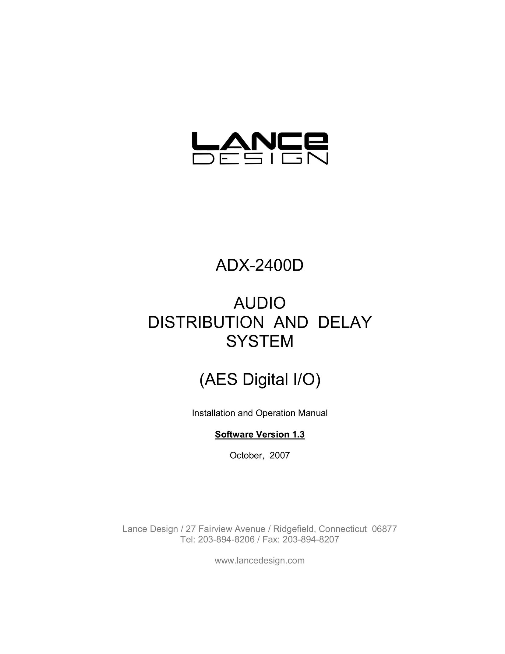 Lance Industries ADX-2400D Stereo System User Manual
