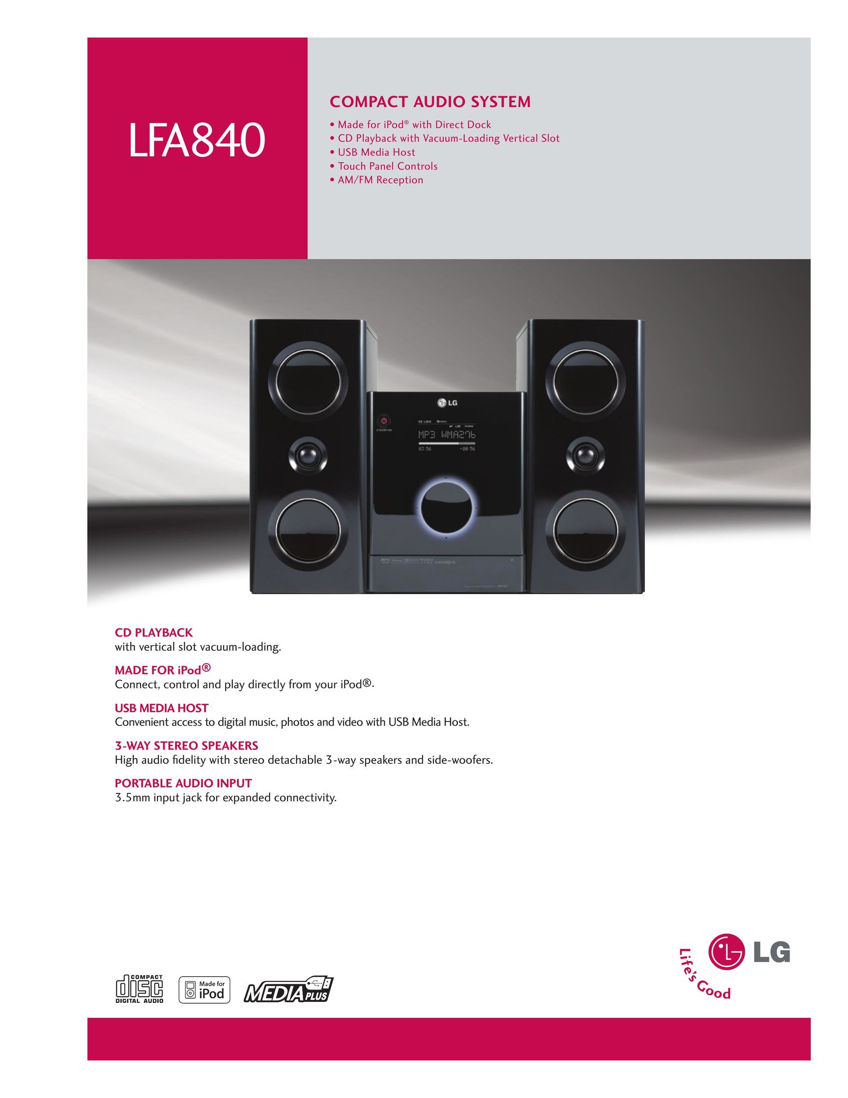 LG Electronics LFA840 Stereo System User Manual