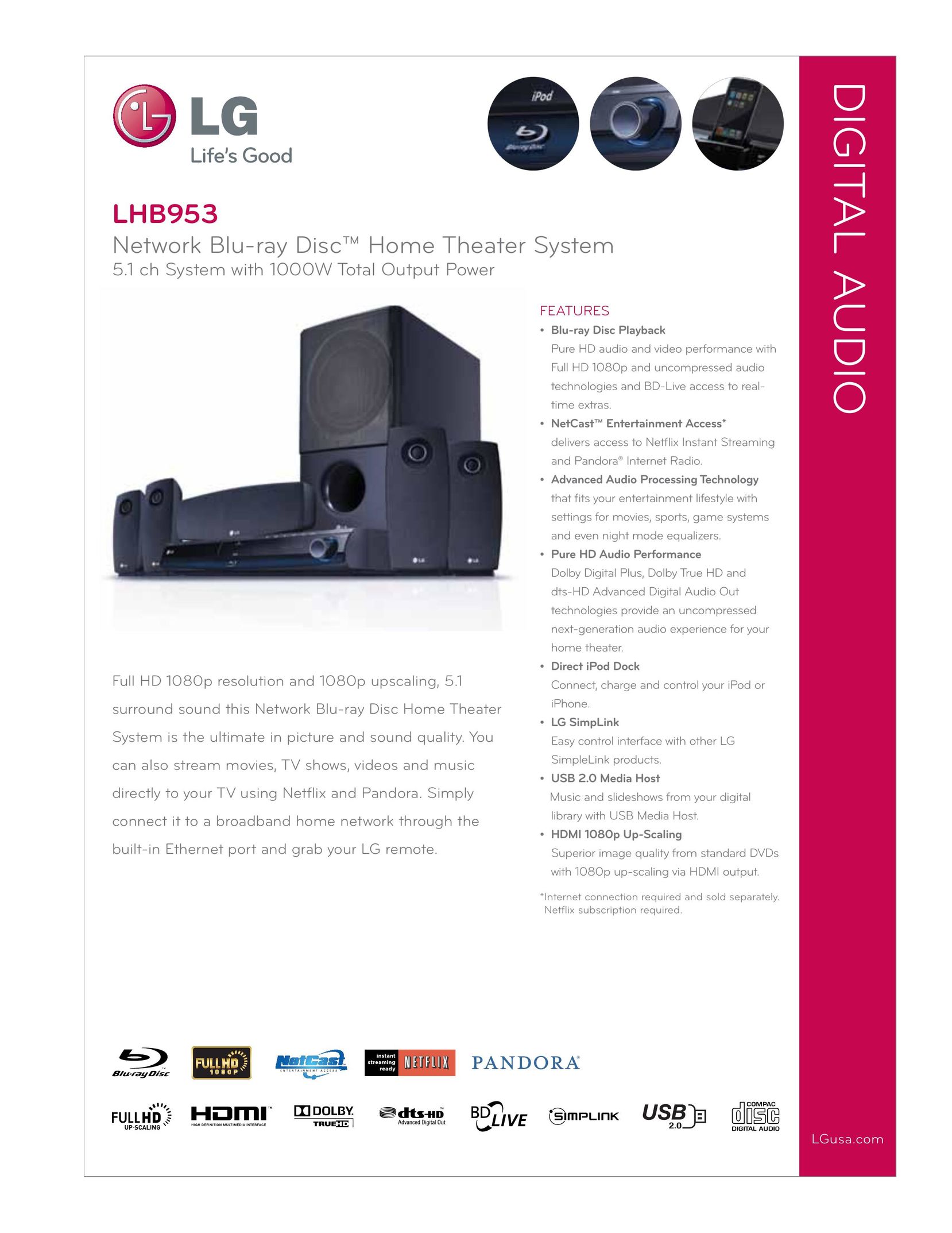 LG Electronics LHB953 Stereo System User Manual