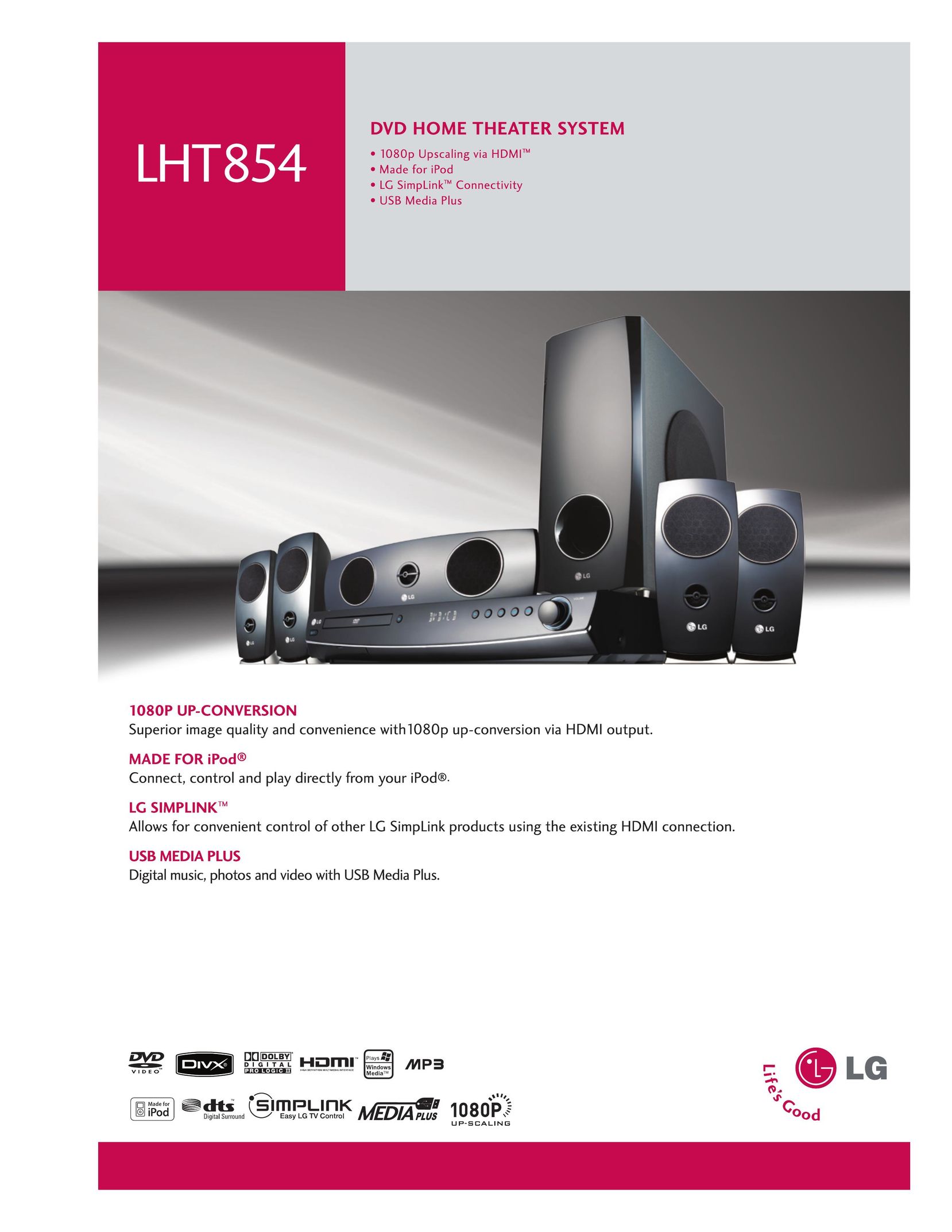 LG Electronics LHT854 Stereo System User Manual