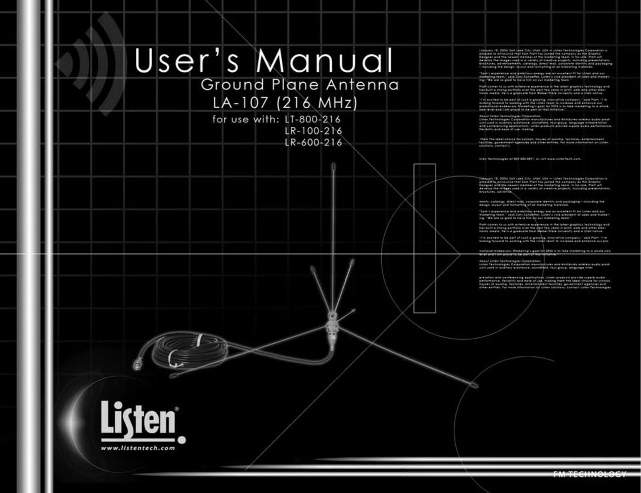 Listen Technologies LA-140 Stereo System User Manual