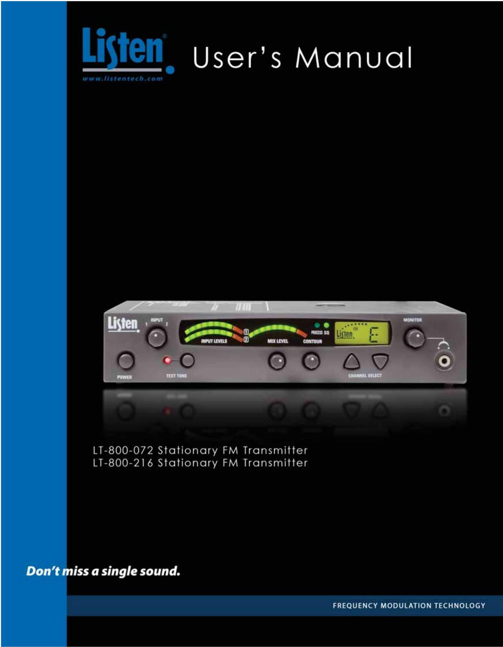 Listen Technologies LT- 800-072 Stereo System User Manual