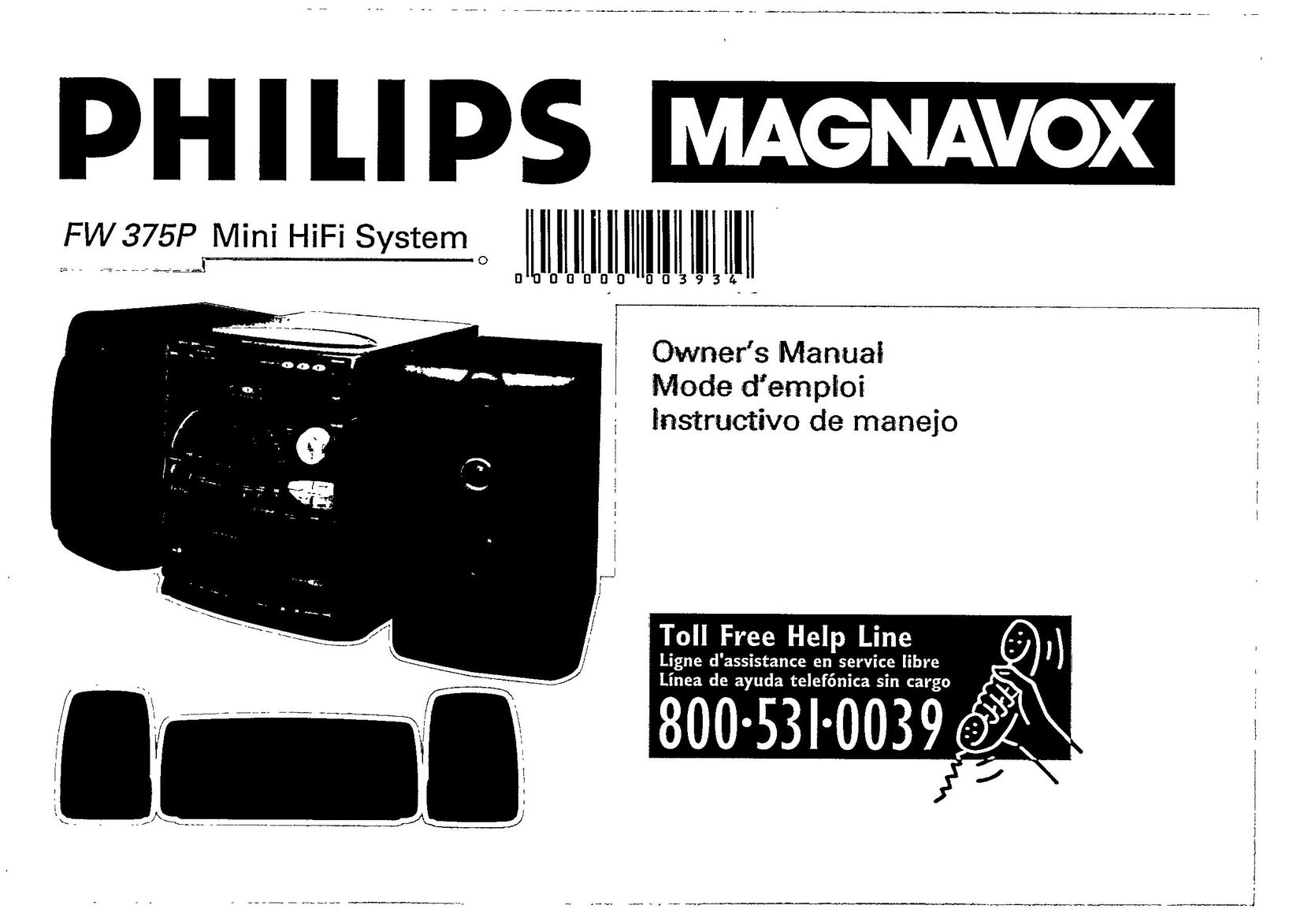 Magnavox FW 375P Stereo System User Manual