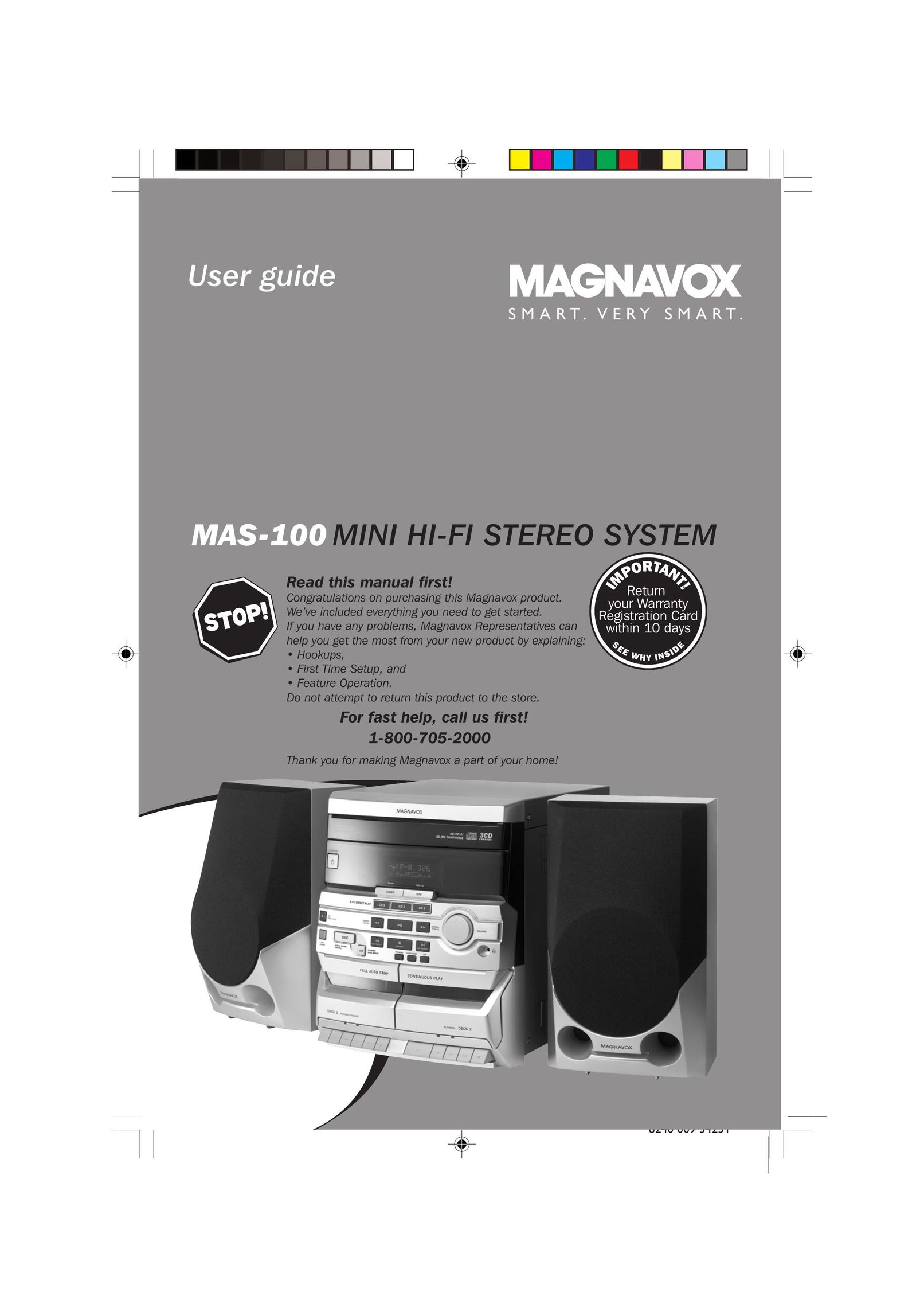 Magnavox MAS-100/37 Stereo System User Manual