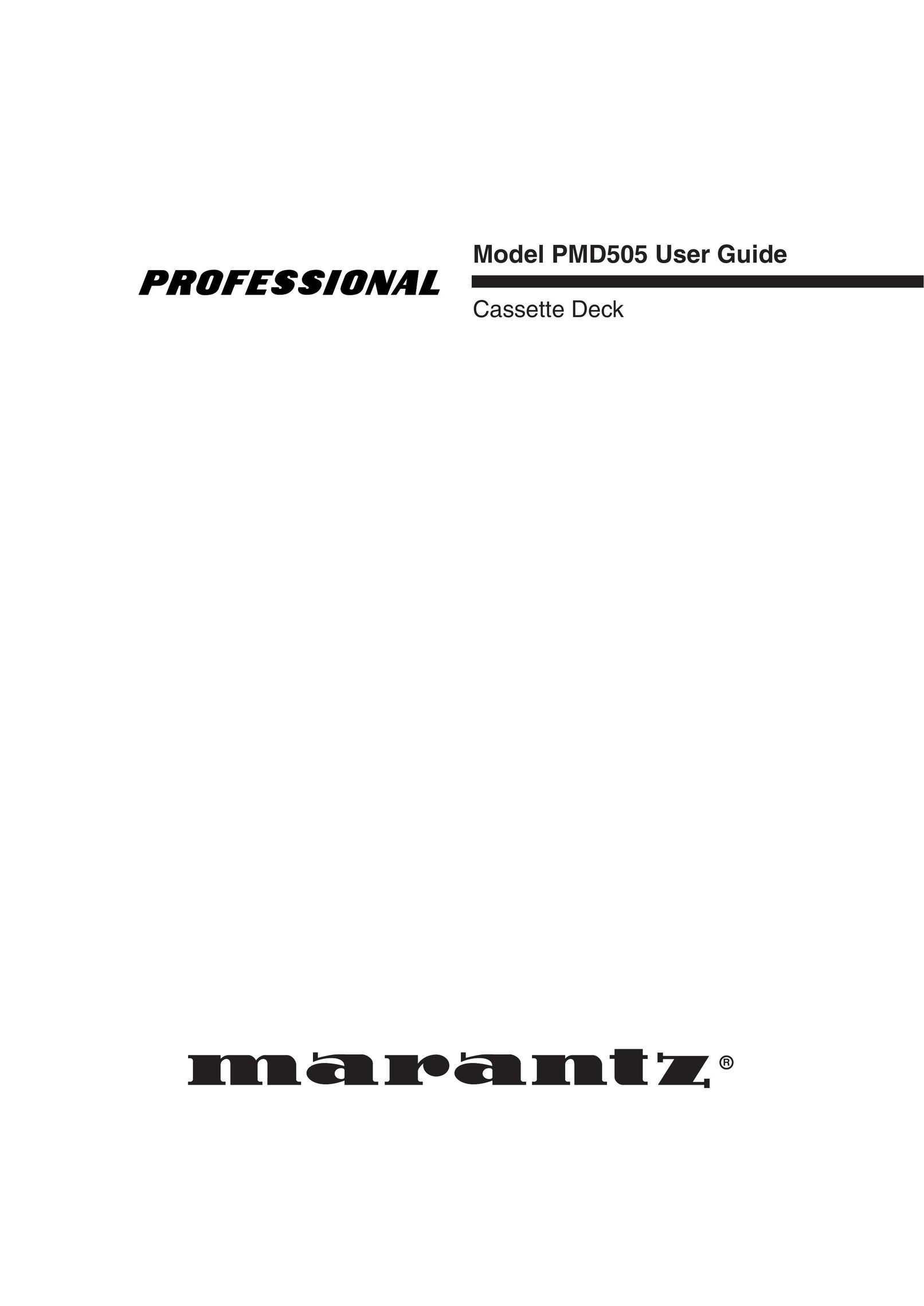Marantz PMD505 Stereo System User Manual