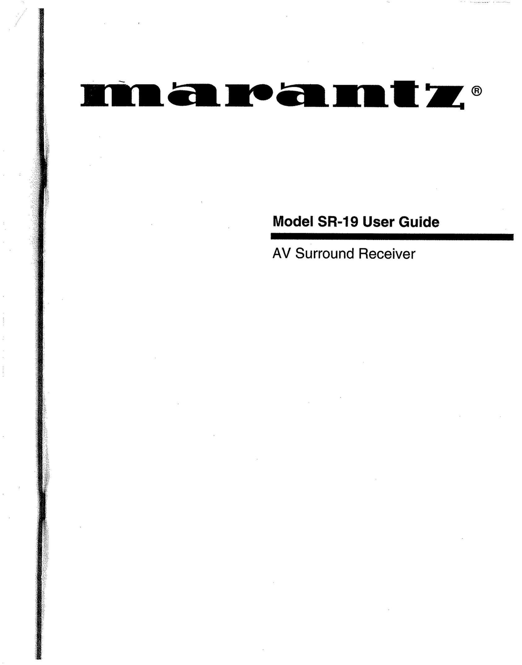 Marantz SR-19 Stereo System User Manual