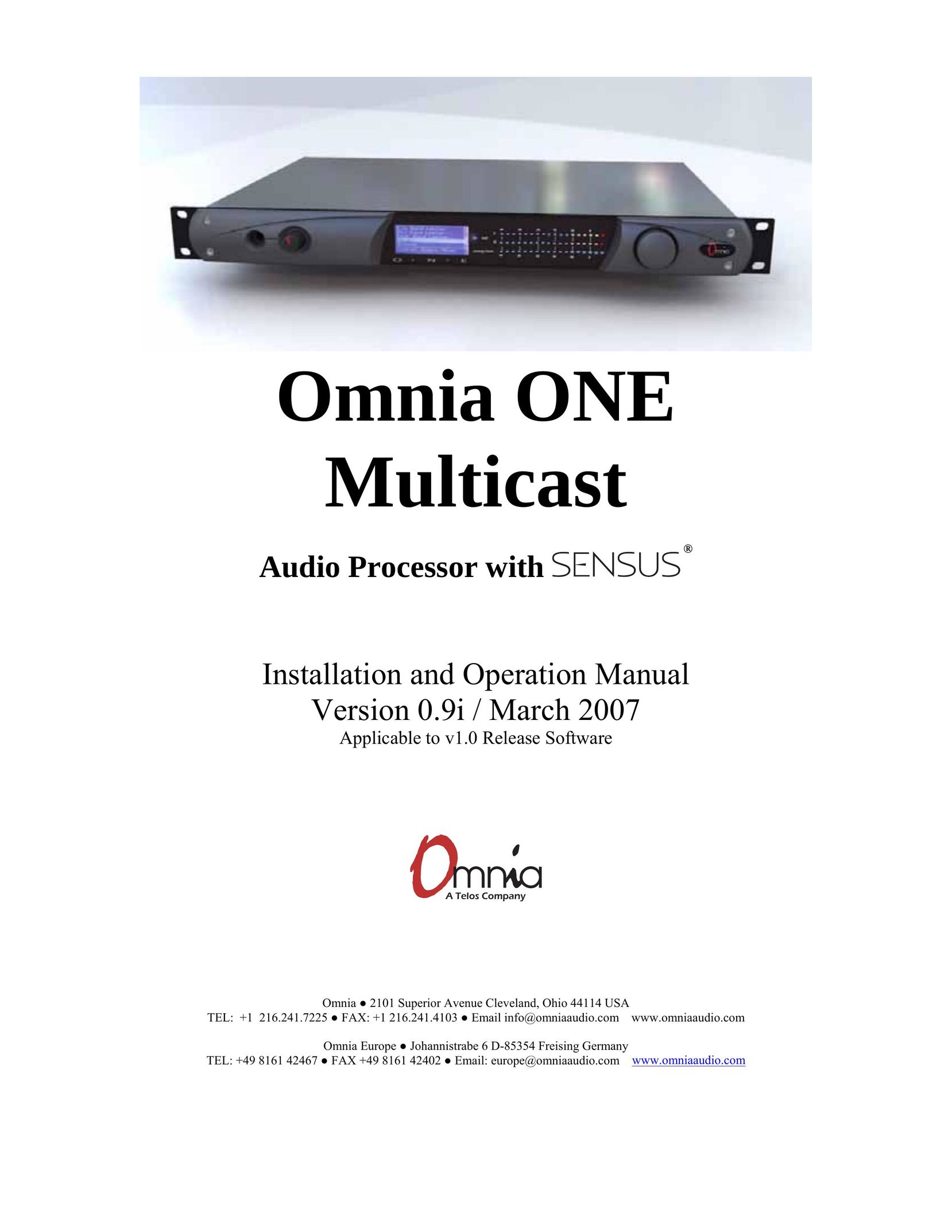 New Media Technology Omnia ONE Multicast Stereo System User Manual