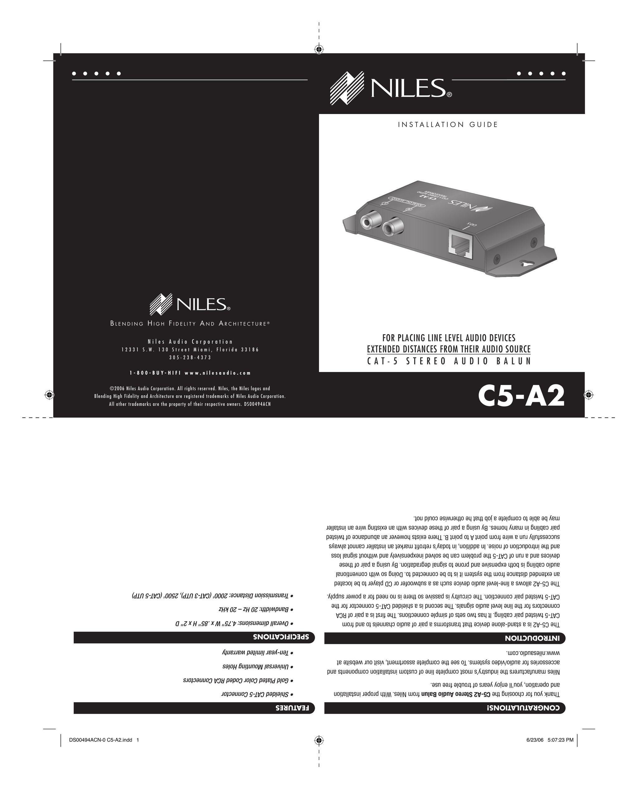 Niles Audio C5-A2 Stereo System User Manual