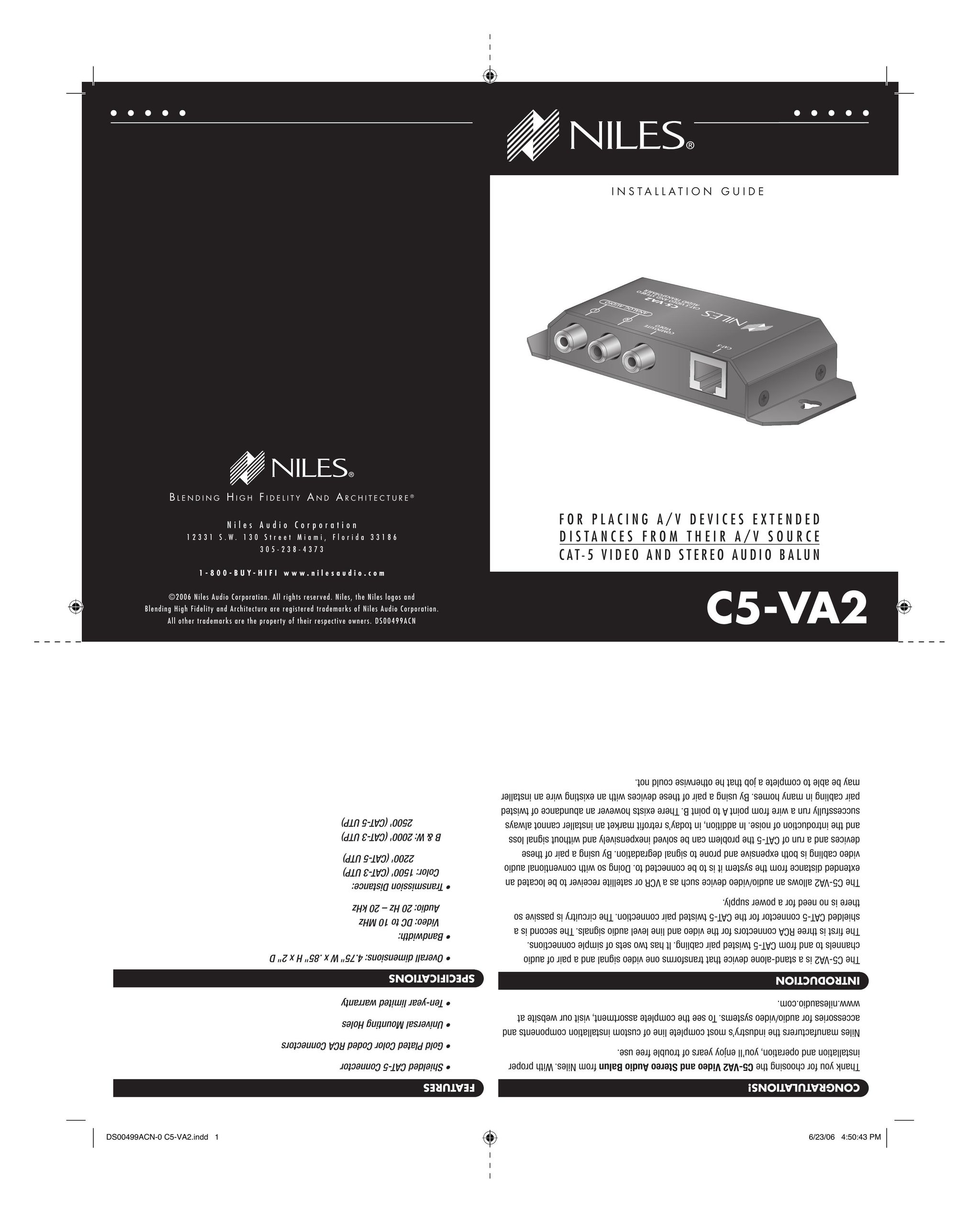 Niles Audio C5-VA2 Stereo System User Manual