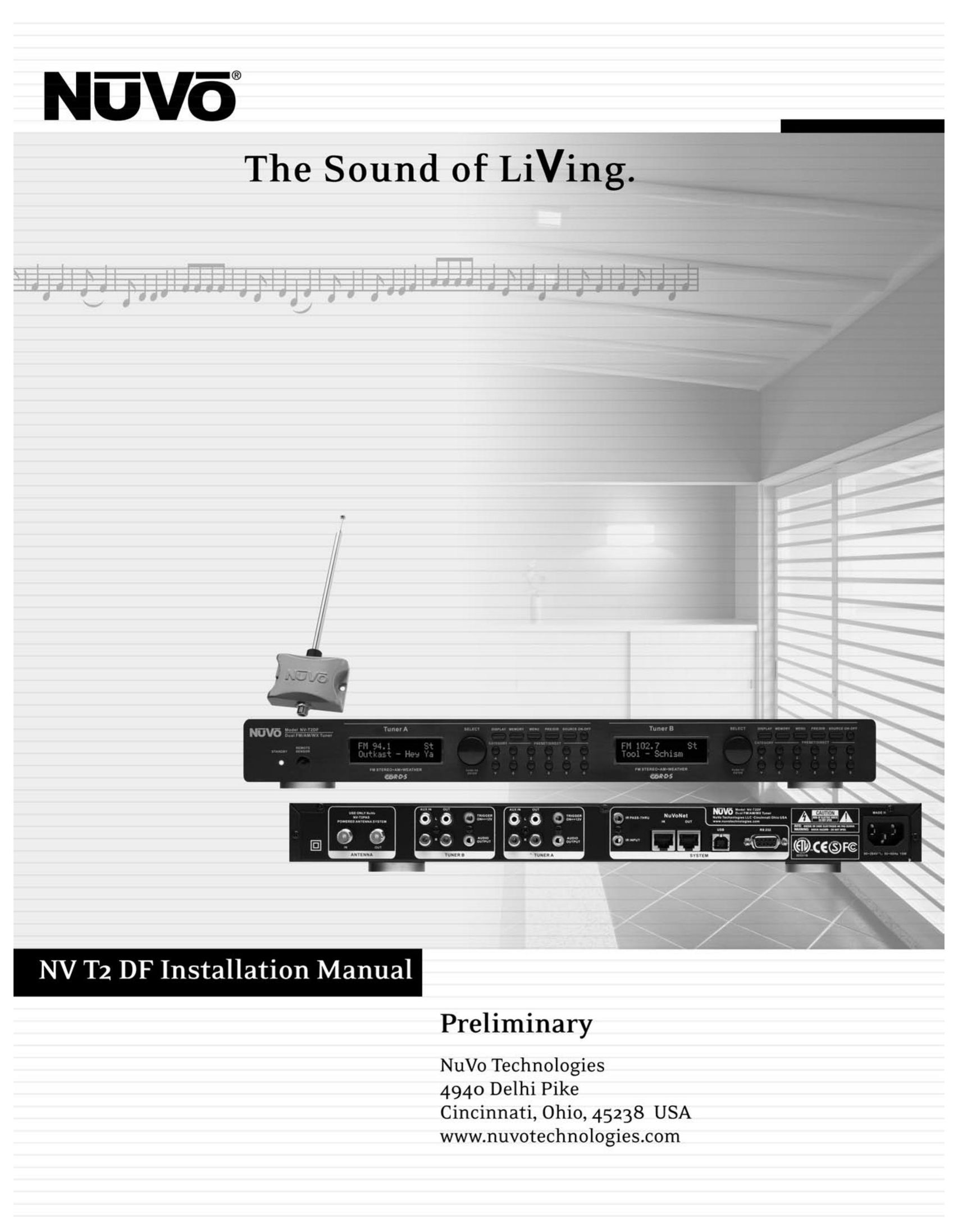 Nuvo NV-T2DF Stereo System User Manual