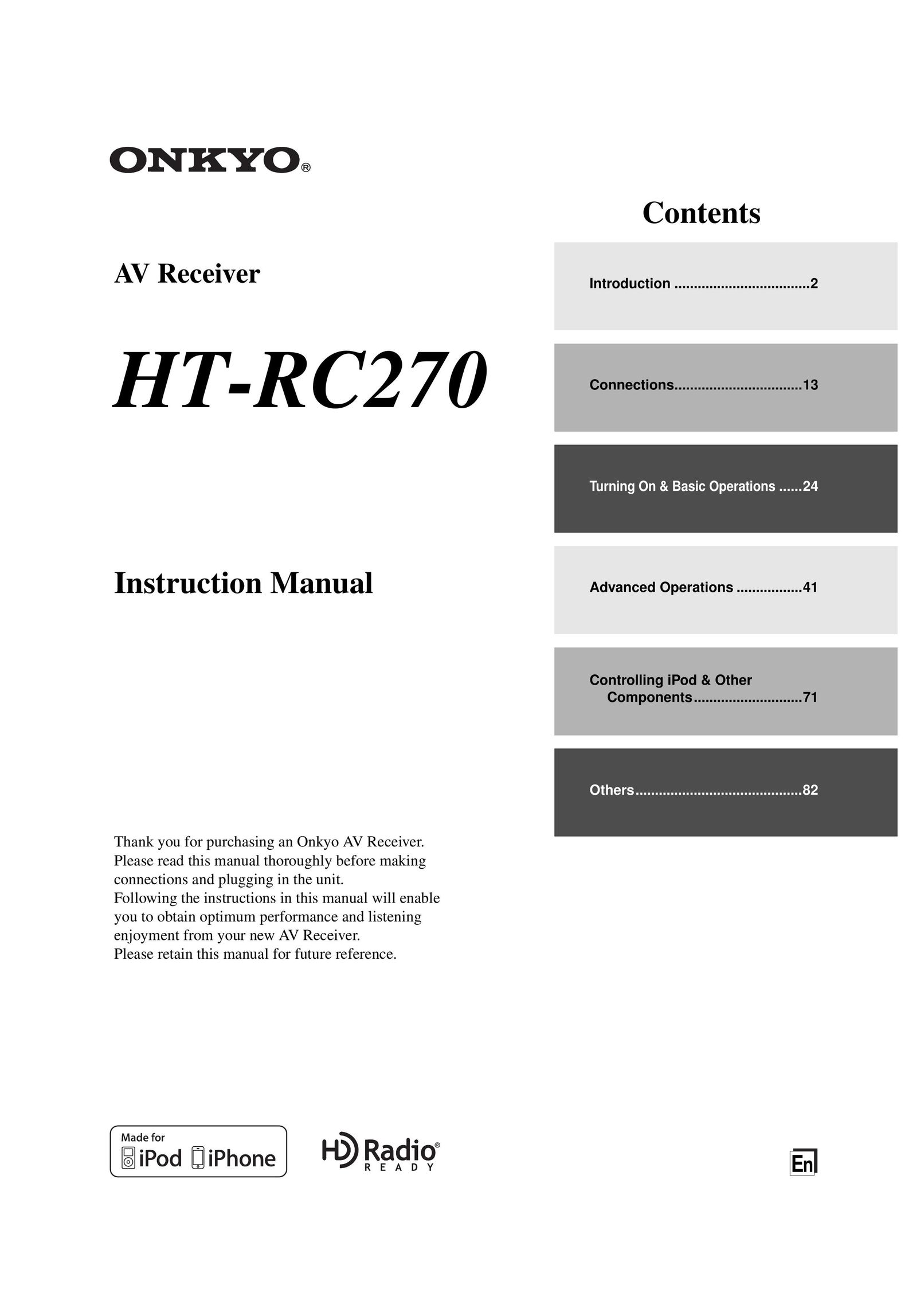 Onkyo HT-RC270 Stereo System User Manual