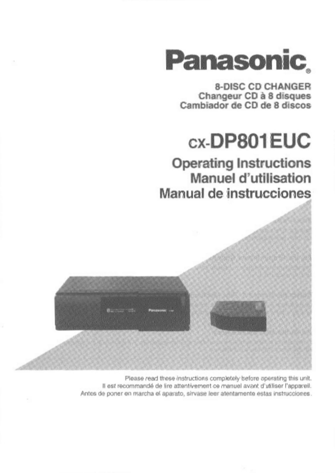 Panasonic CX-DP801EUC Stereo System User Manual