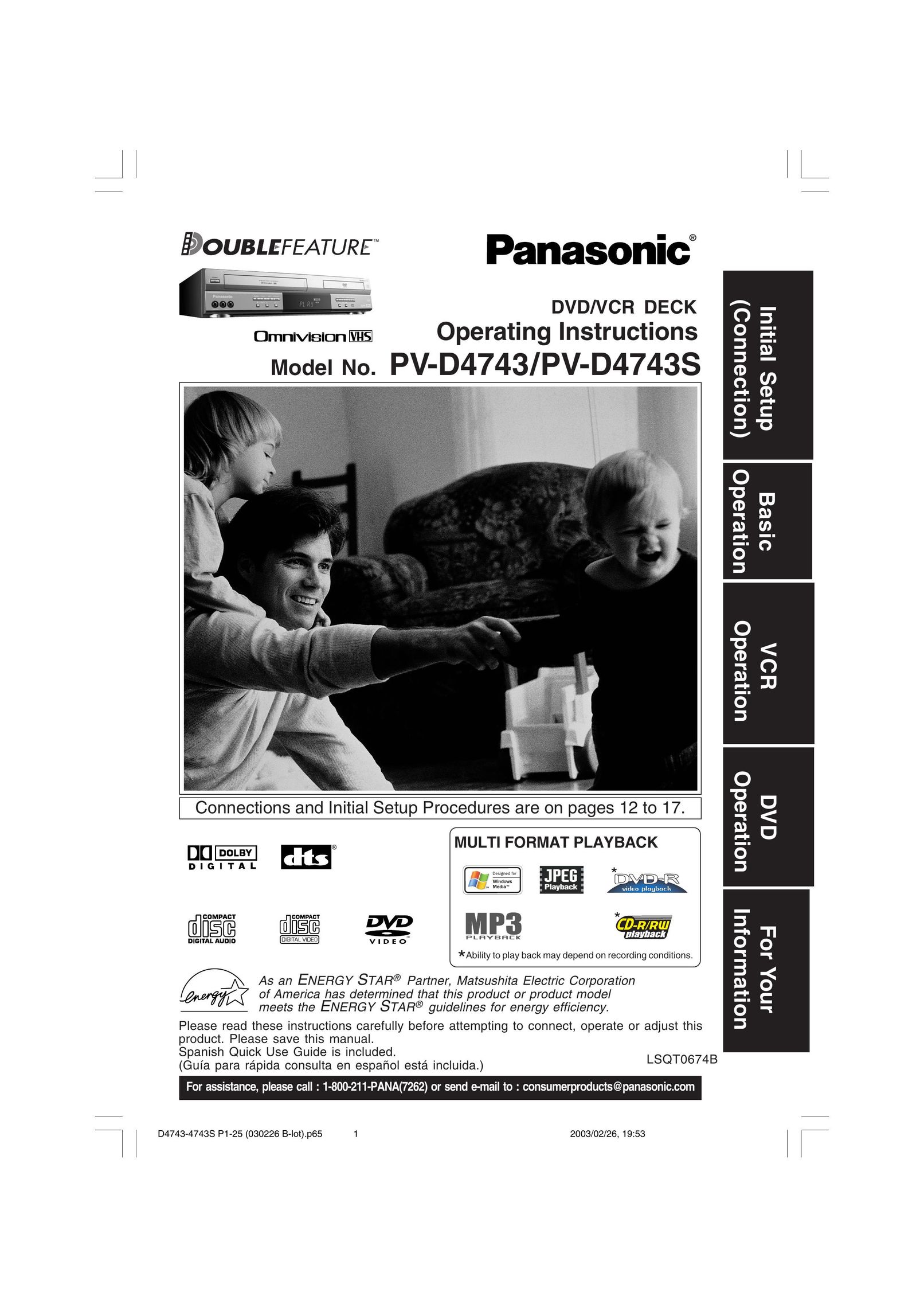 Panasonic PV-D4743 Stereo System User Manual