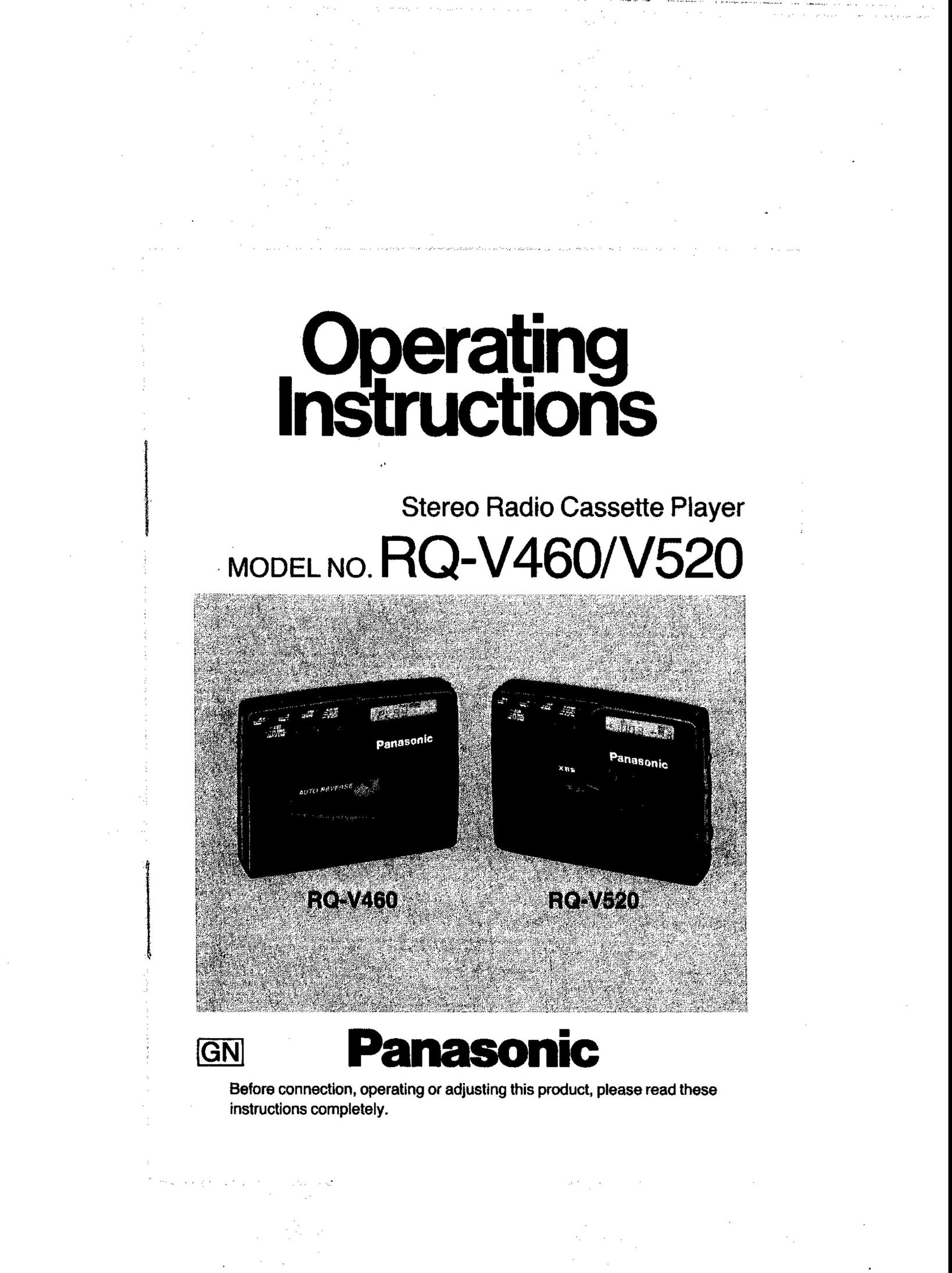 Panasonic RQ-V460 Stereo System User Manual