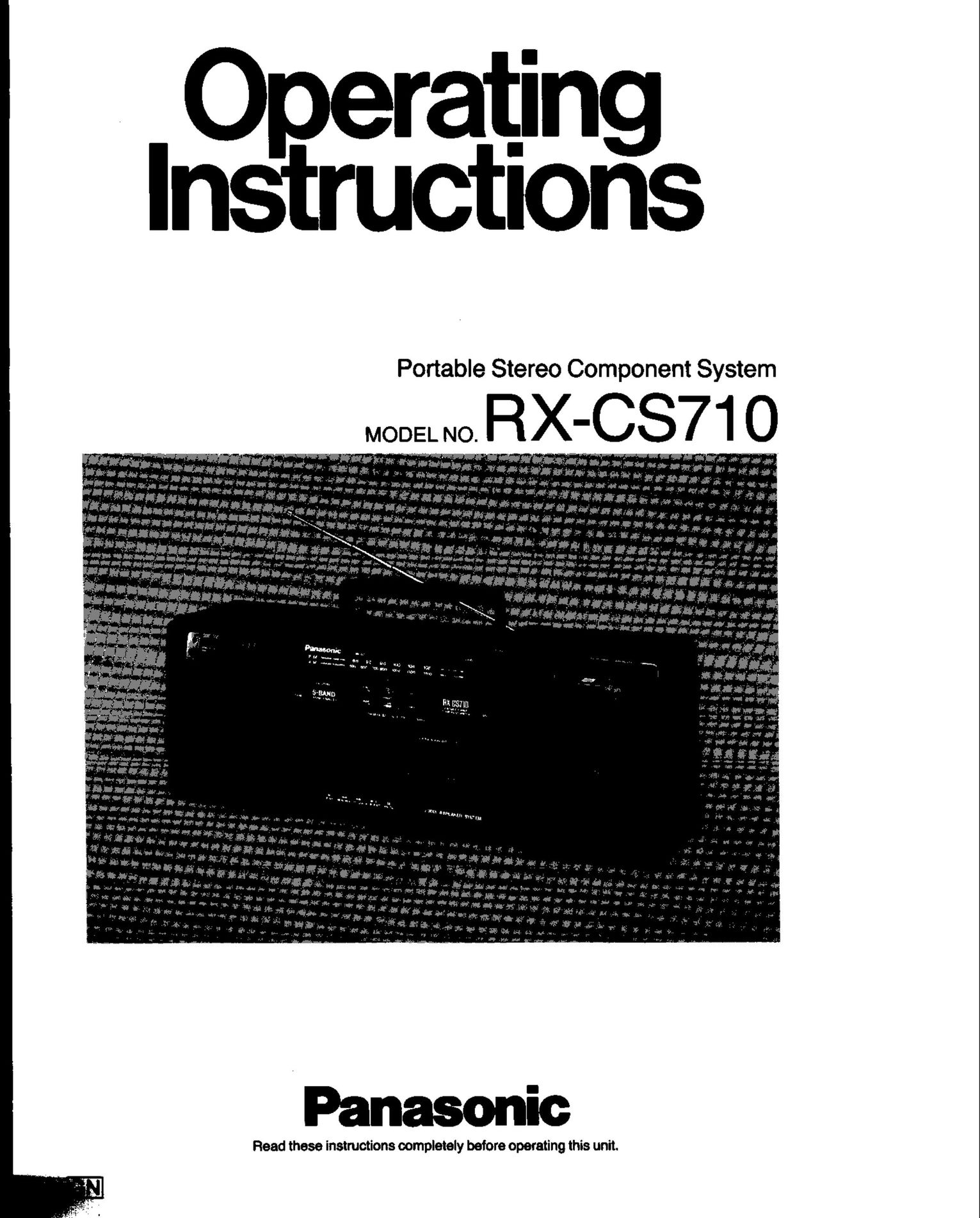 Panasonic RX-CS710 Stereo System User Manual