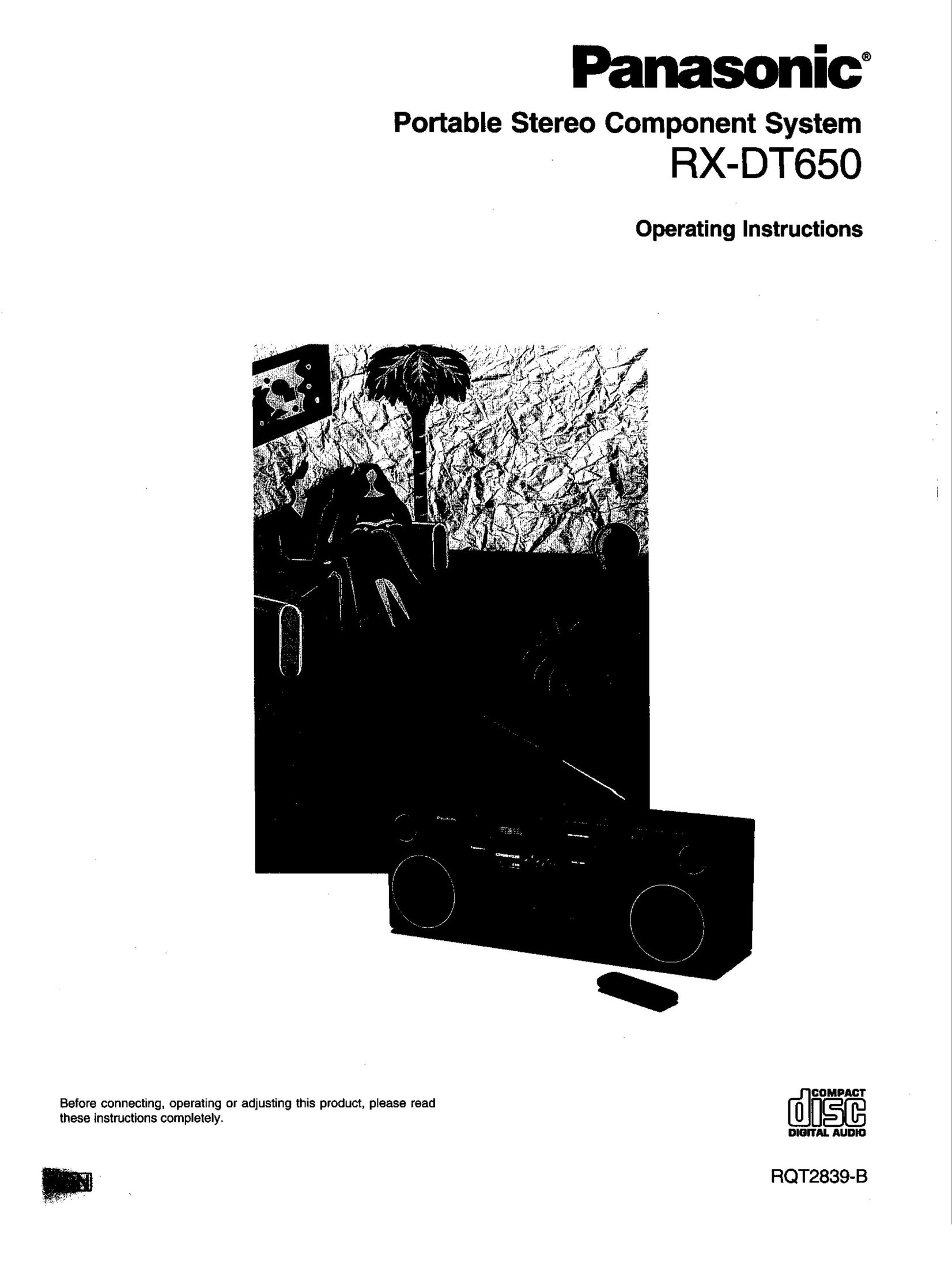 Panasonic RX-DT650 Stereo System User Manual