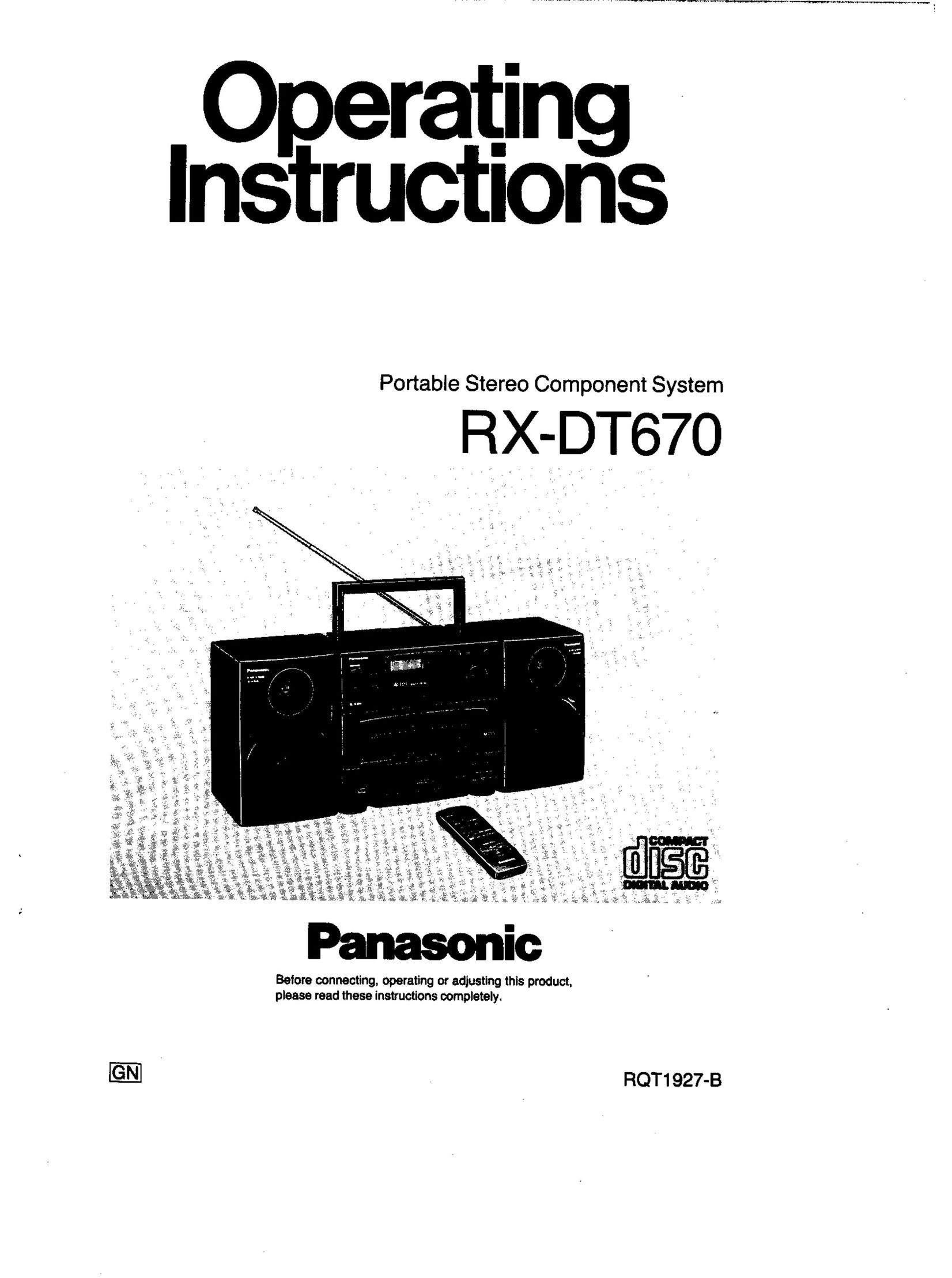 Panasonic RX-DT670 Stereo System User Manual