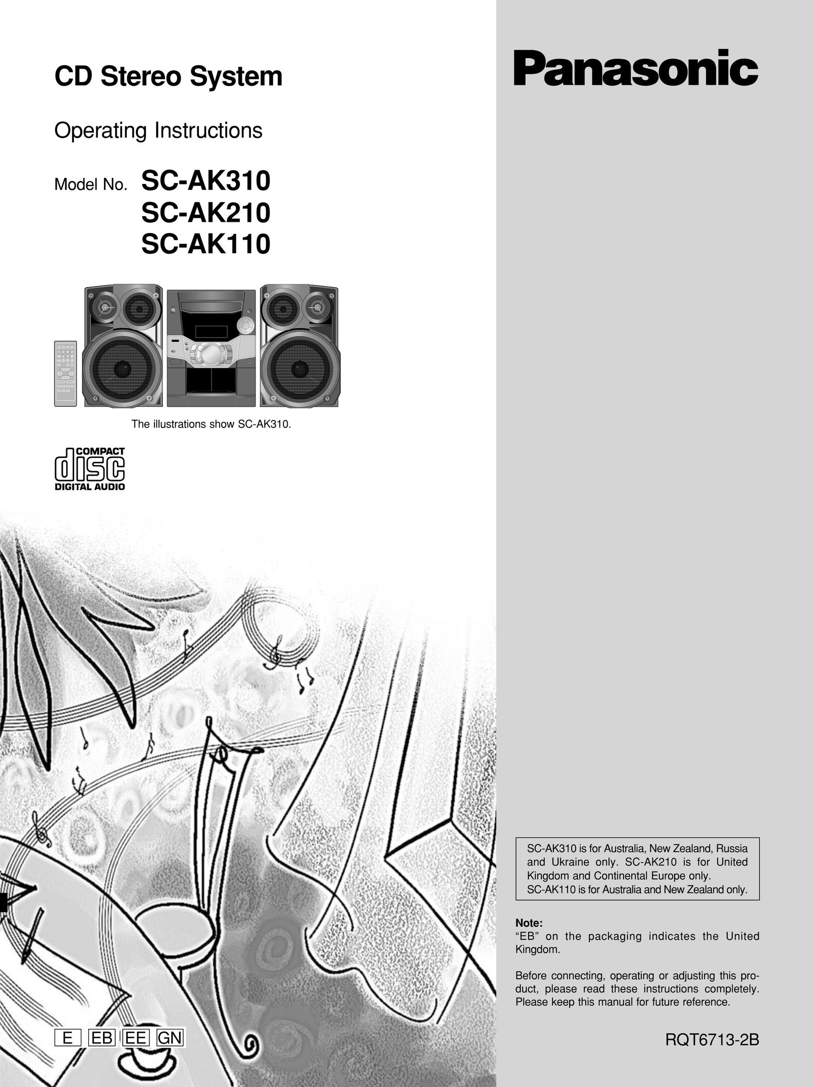 Panasonic SC-AK110 Stereo System User Manual